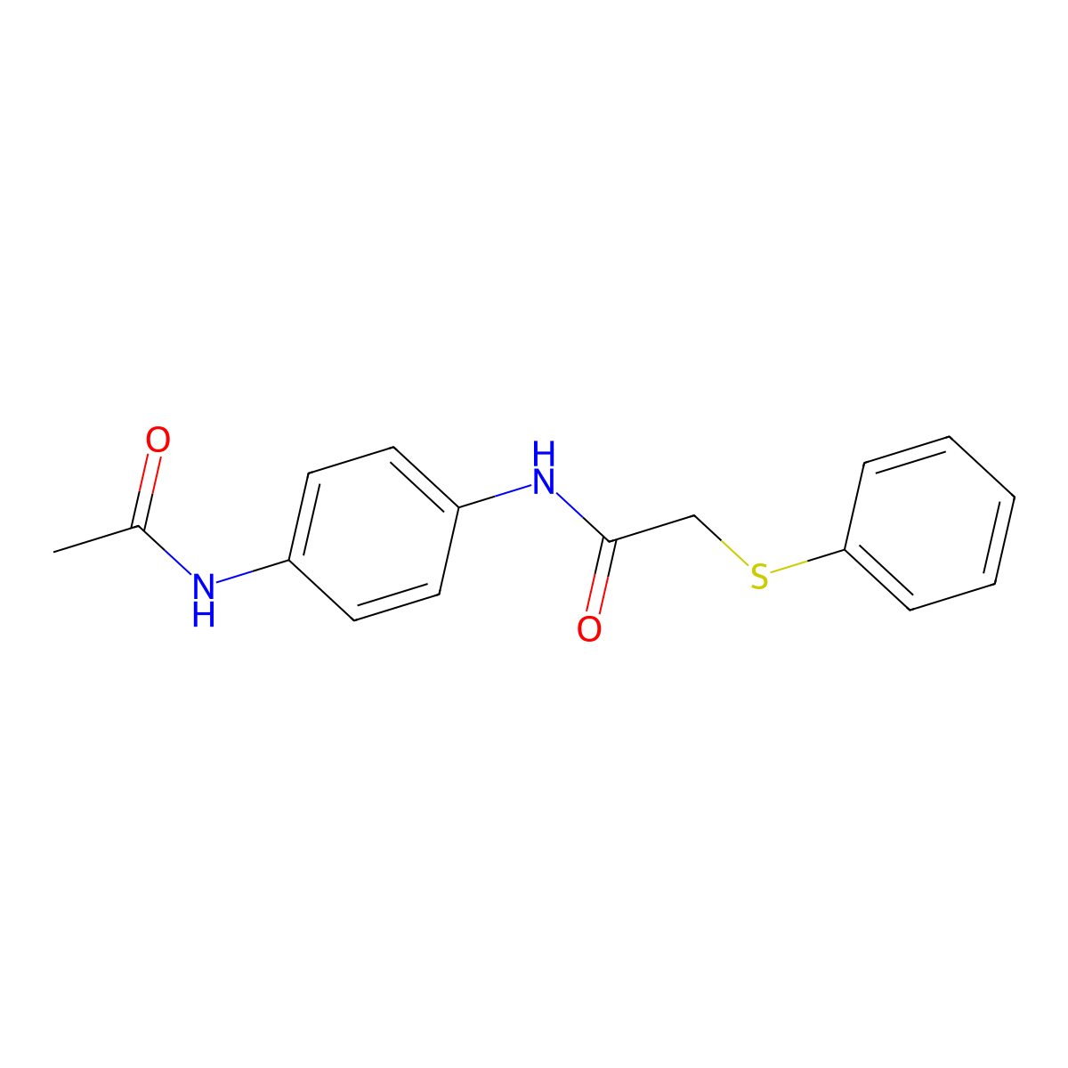 N-(4-acetamidophenyl)-2-phenylsulfanylacetamide molecular structure, CAS 432525-73-0