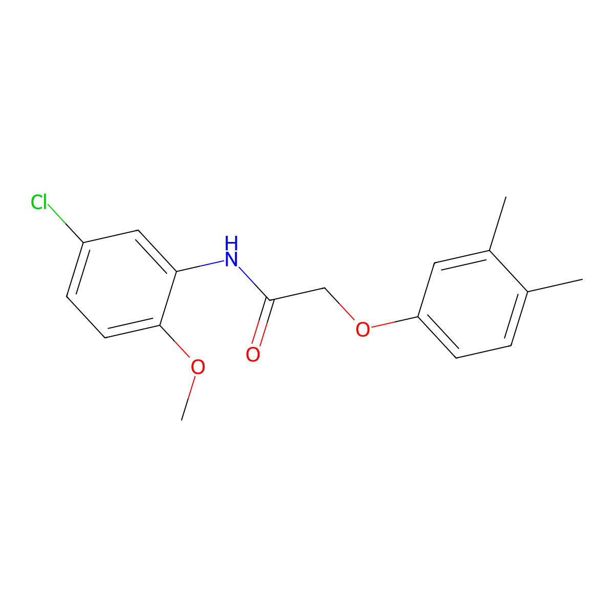 N-(5-chloro-2-methoxyphenyl)-2-(3,4-dimethylphenoxy)acetamide molecular structure, CAS 432525-86-5