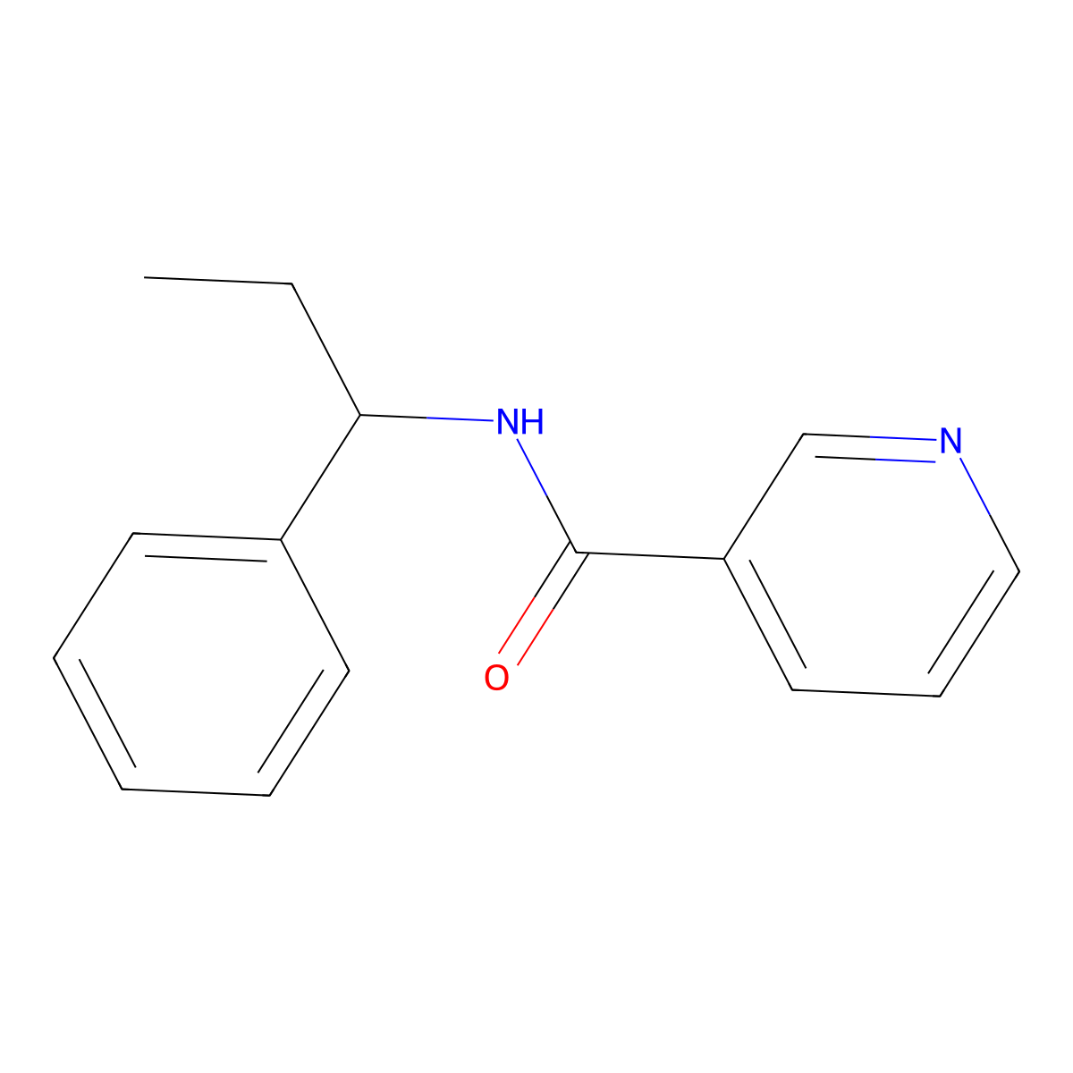 N-(1-phenylpropyl)pyridine-3-carboxamide molecular structure, CAS 432525-92-3