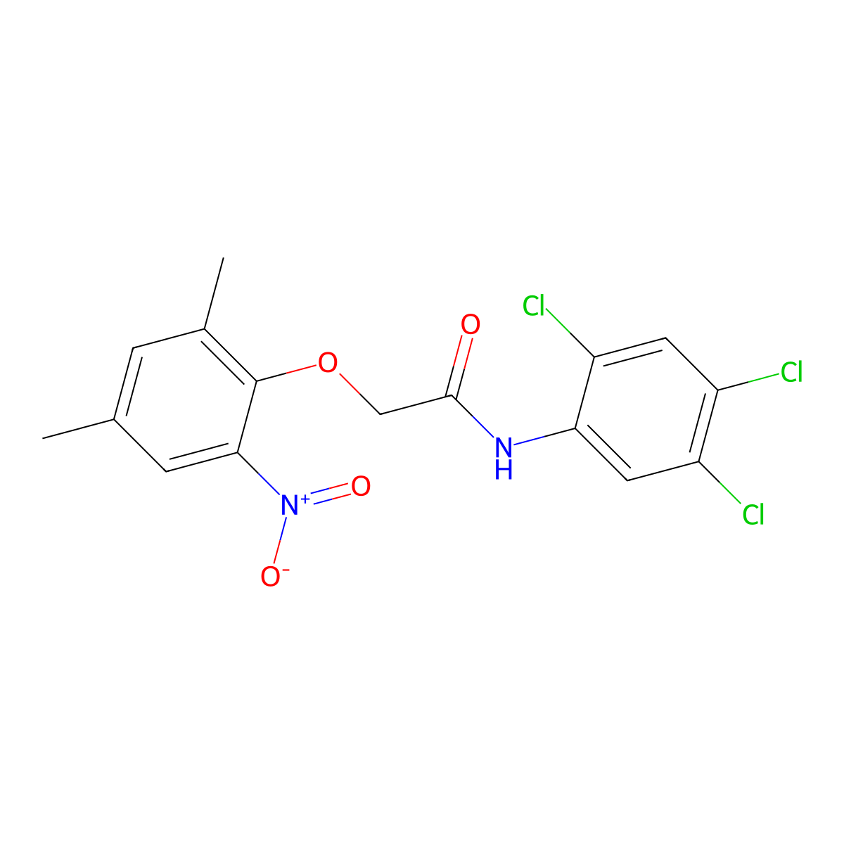 2-(2,4-dimethyl-6-nitrophenoxy)-N-(2,4,5-trichlorophenyl)acetamide molecular structure, CAS 432526-00-6
