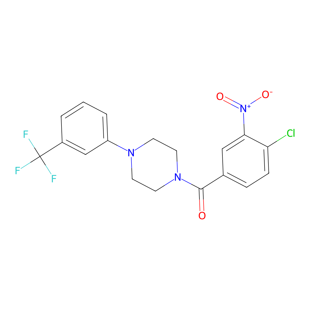 (4-Chloro-3-nitrophenyl)(4-(3-(trifluoromethyl)phenyl)piperazin-1-yl)methanone molecular structure, CAS 432526-03-9