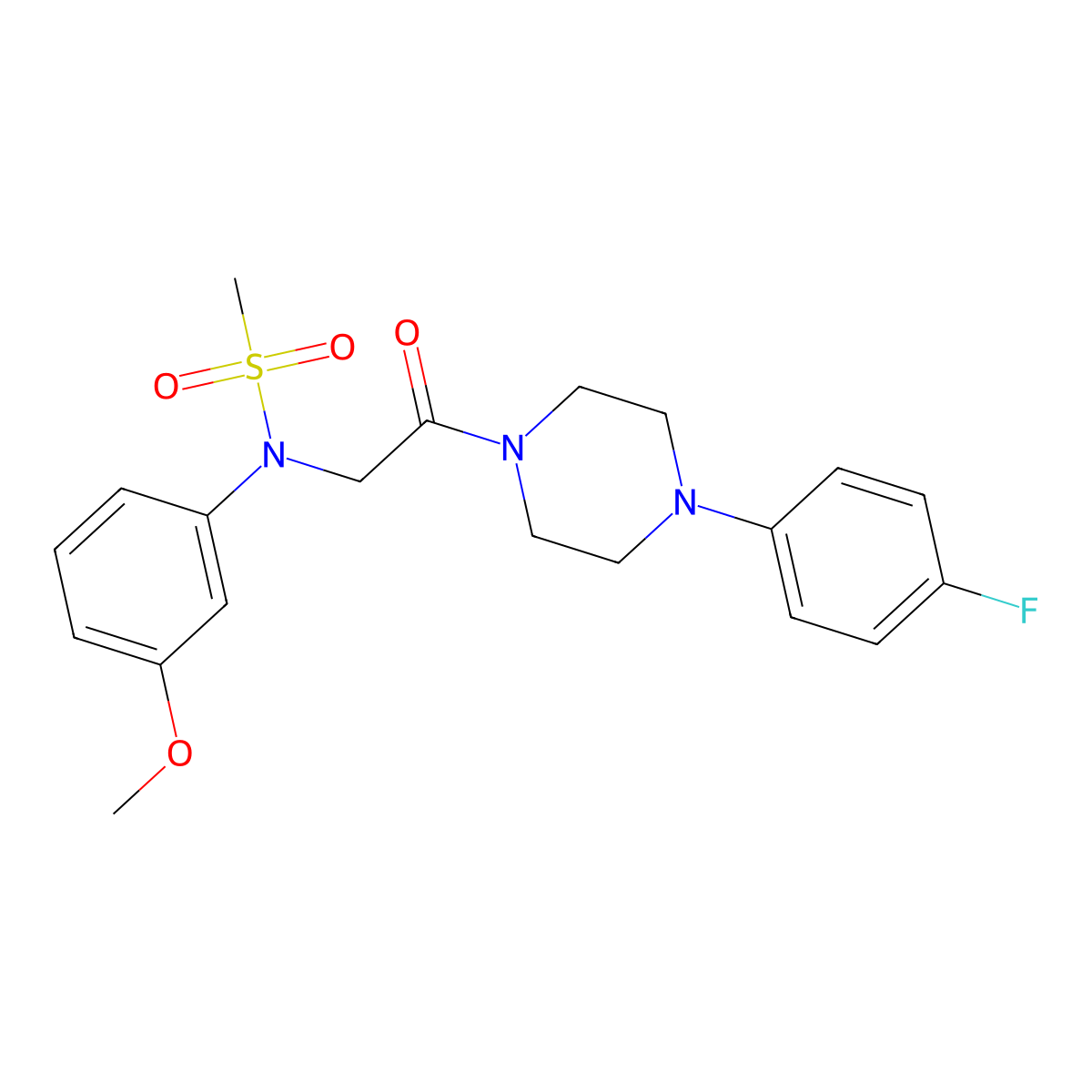 N-{2-[4-(4-fluorophenyl)piperazin-1-yl]-2-oxoethyl}-N-(3-methoxyphenyl)methanesulfonamide molecular structure, CAS 432526-11-9