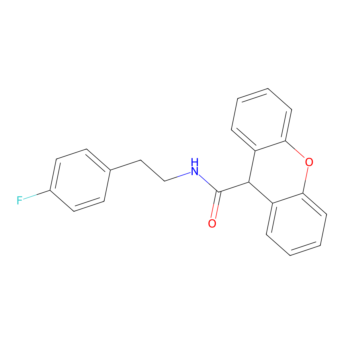 N-[2-(4-fluorophenyl)ethyl]-9H-xanthene-9-carboxamide molecular structure, CAS 432526-12-0