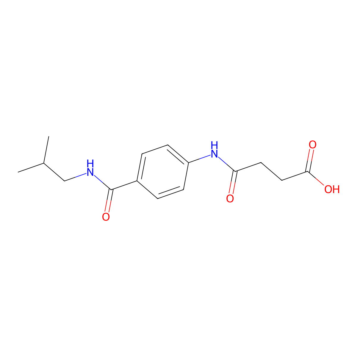 4-((4-(Isobutylcarbamoyl)phenyl)amino)-4-oxobutanoic acid molecular structure, CAS 432526-15-3