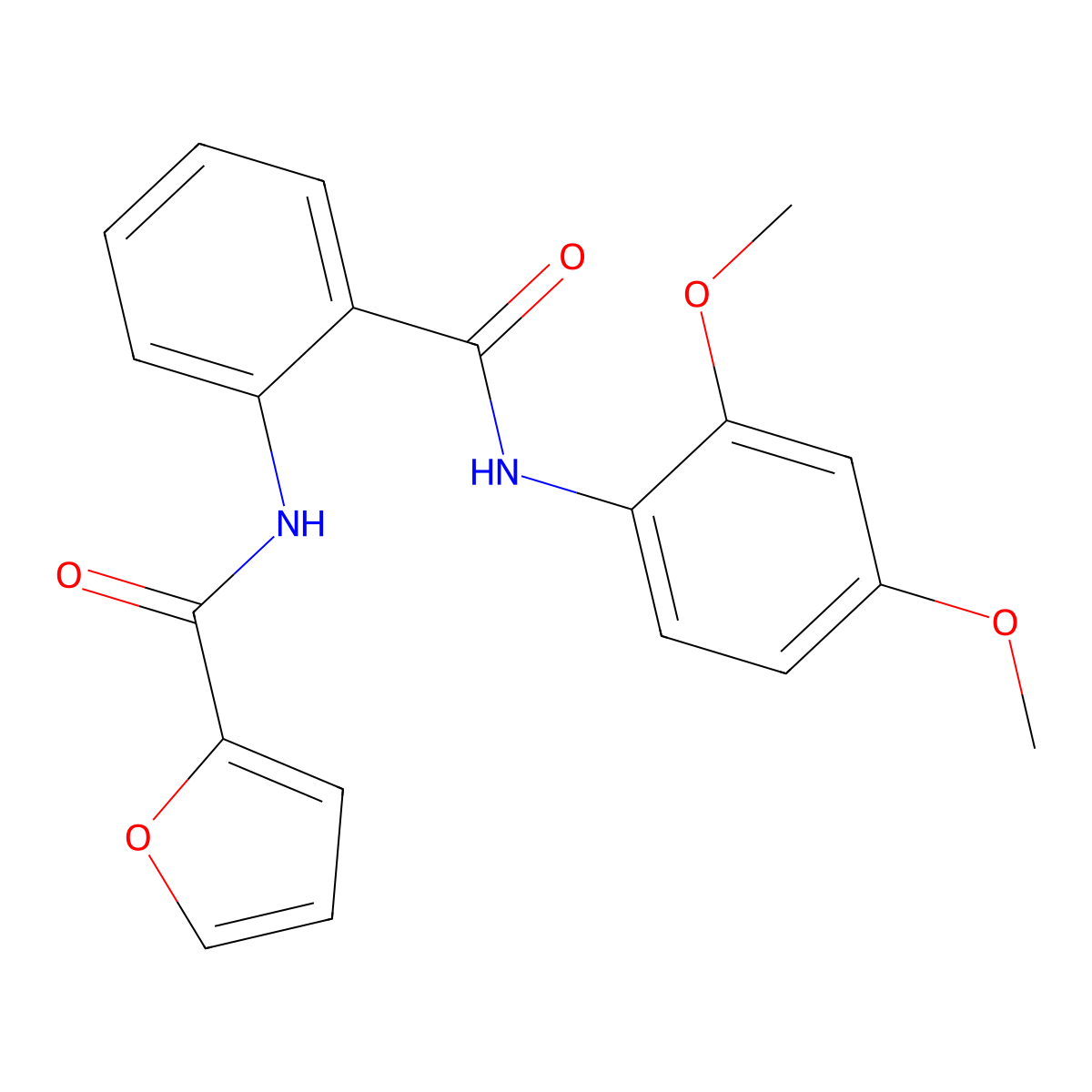 N-{2-[(2,4-dimethoxyanilino)carbonyl]phenyl}-2-furamide molecular structure, CAS 432526-32-4
