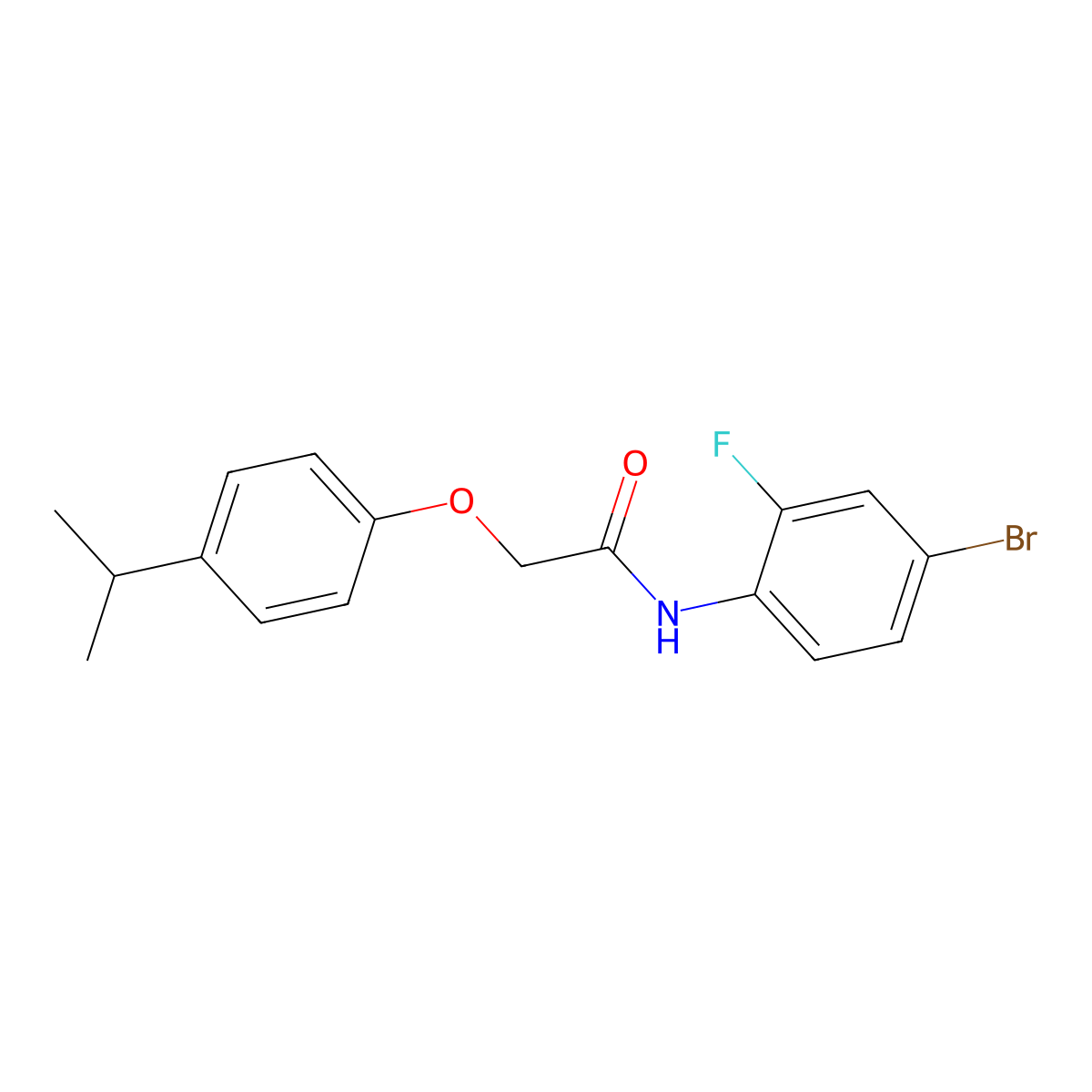 N-(4-bromo-2-fluorophenyl)-2-(4-isopropylphenoxy)acetamide molecular structure, CAS 432526-49-3