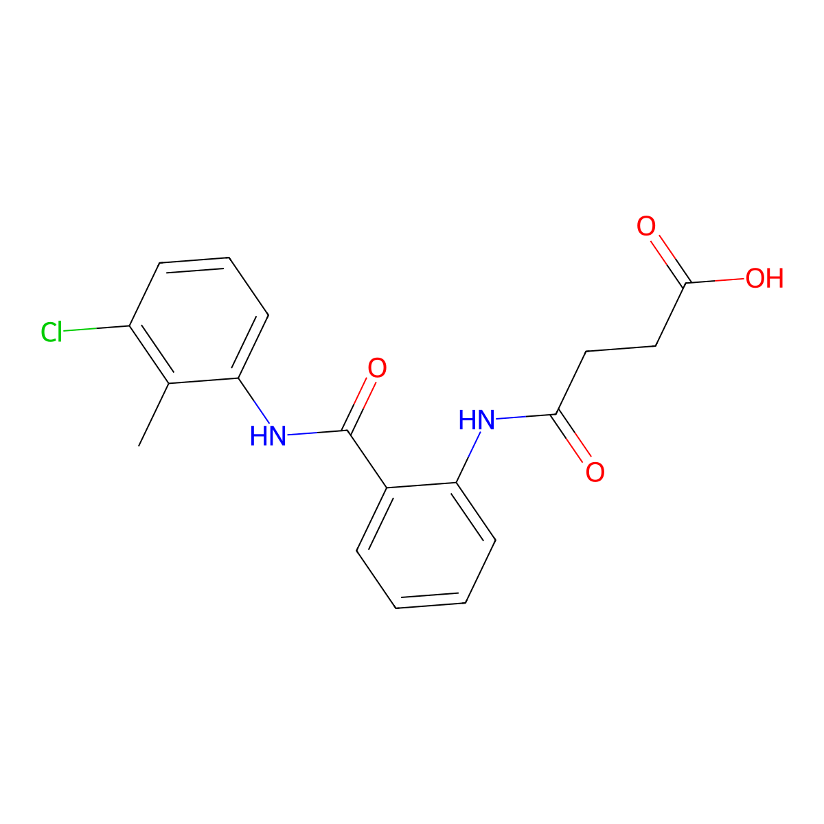 4-[2-[(3-Chloro-2-methylphenyl)carbamoyl]anilino]-4-oxobutanoic acid molecular structure, CAS 432526-52-8
