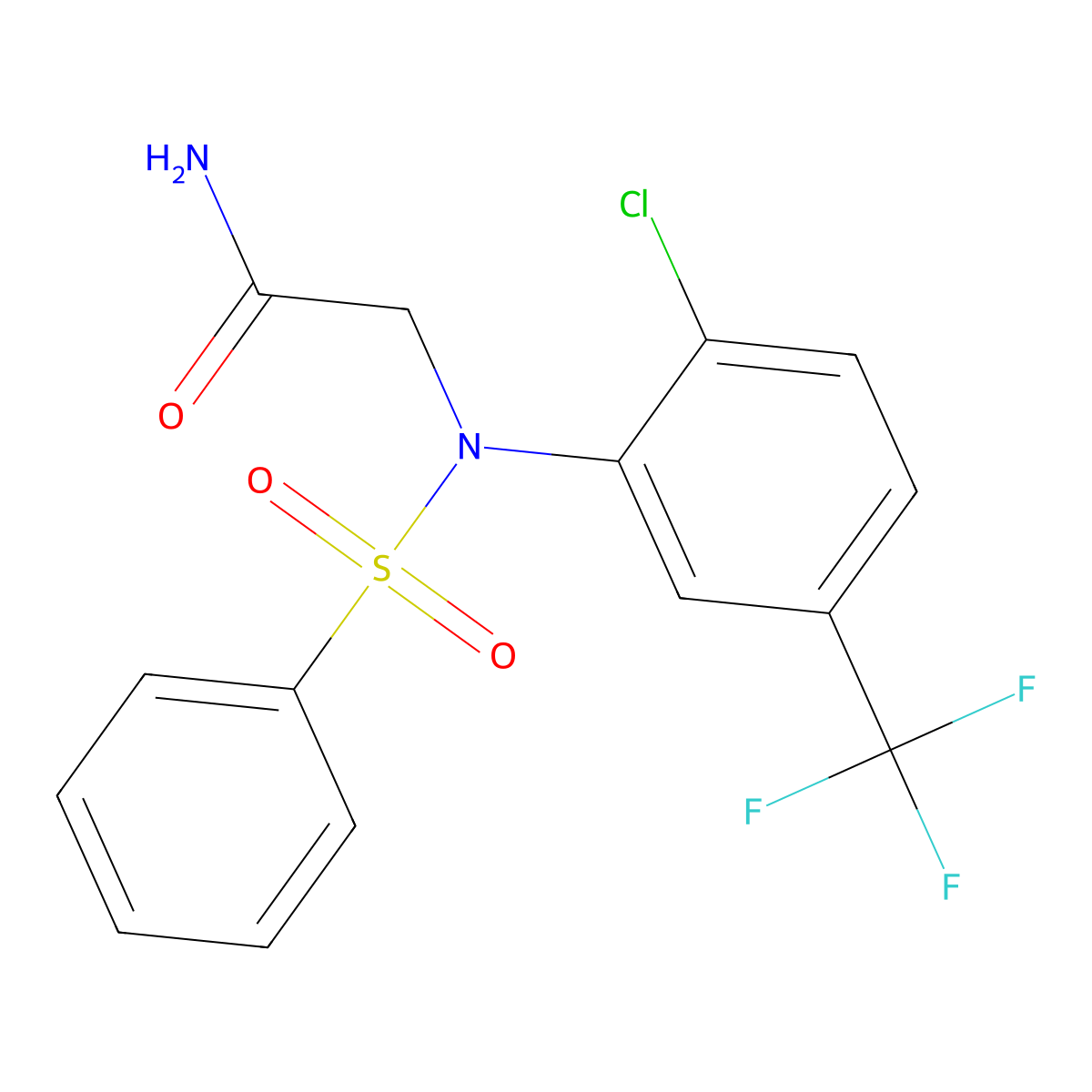 2-[N-(benzenesulfonyl)-2-chloro-5-(trifluoromethyl)anilino]acetamide molecular structure, CAS 432526-62-0