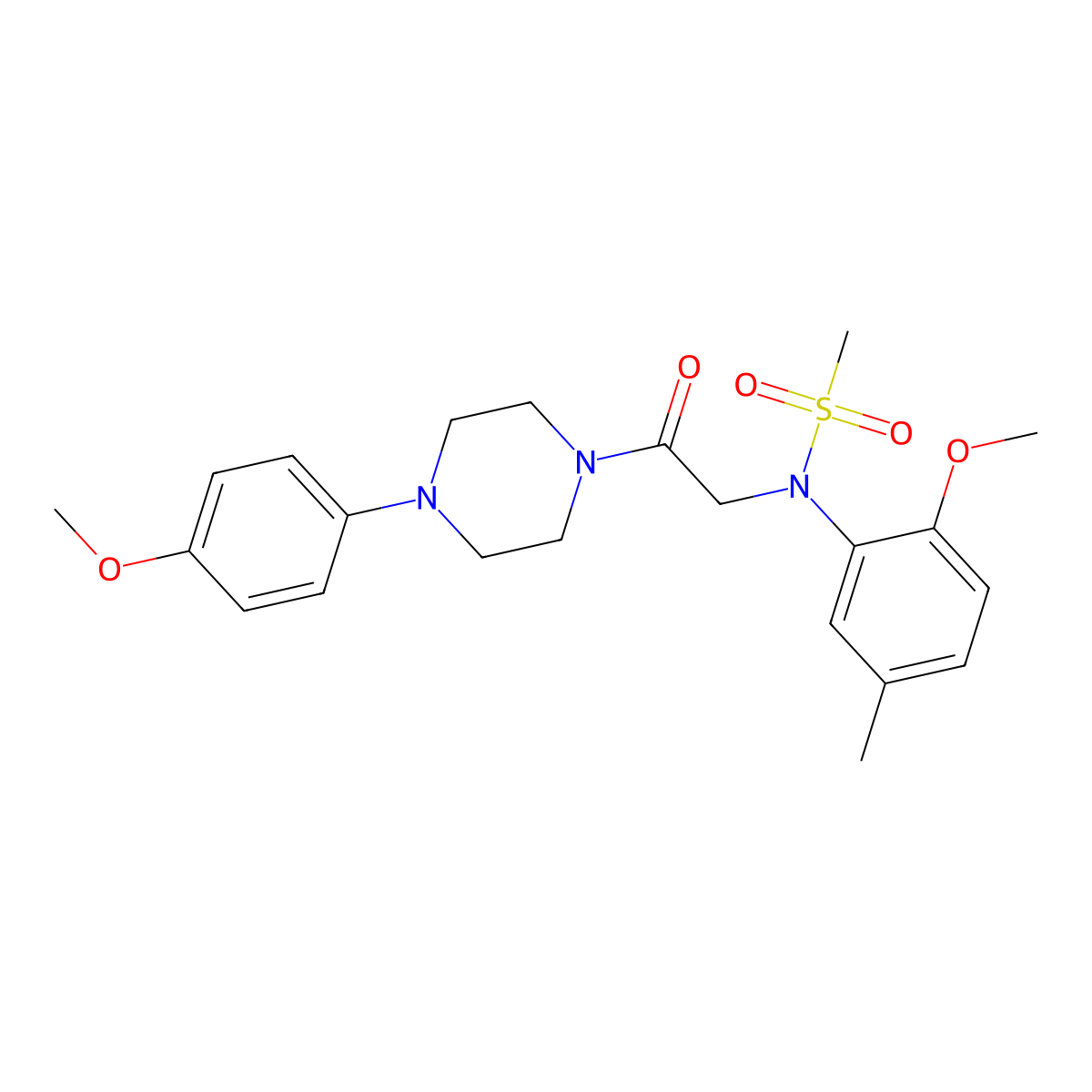 N-(2-methoxy-5-methylphenyl)-N-[2-[4-(4-methoxyphenyl)piperazin-1-yl]-2-oxoethyl]methanesulfonamide molecular structure, CAS 432526-65-3