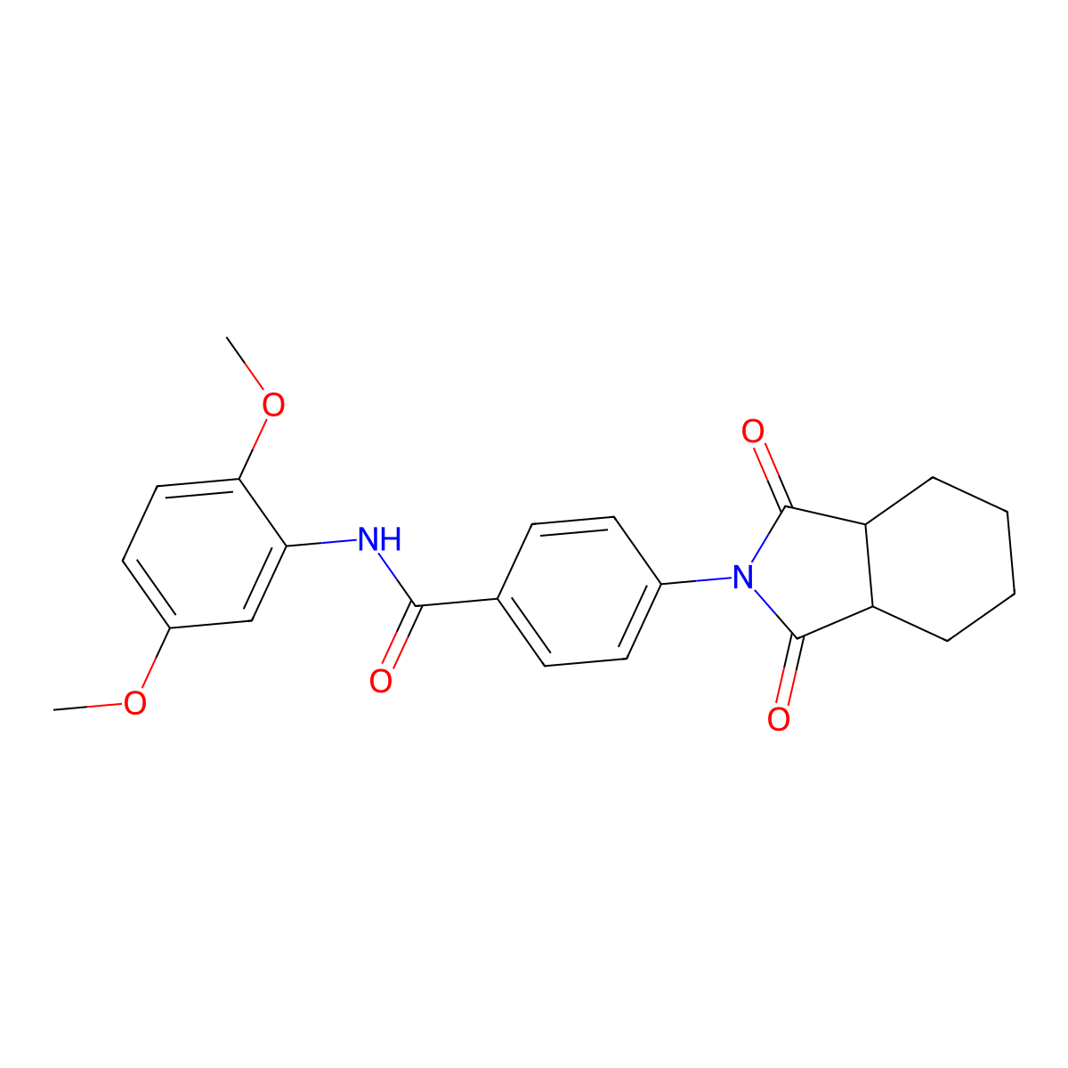 N-(2,5-dimethoxyphenyl)-4-(1,3-dioxooctahydro-2H-isoindol-2-yl)benzamide molecular structure, CAS 432526-74-4