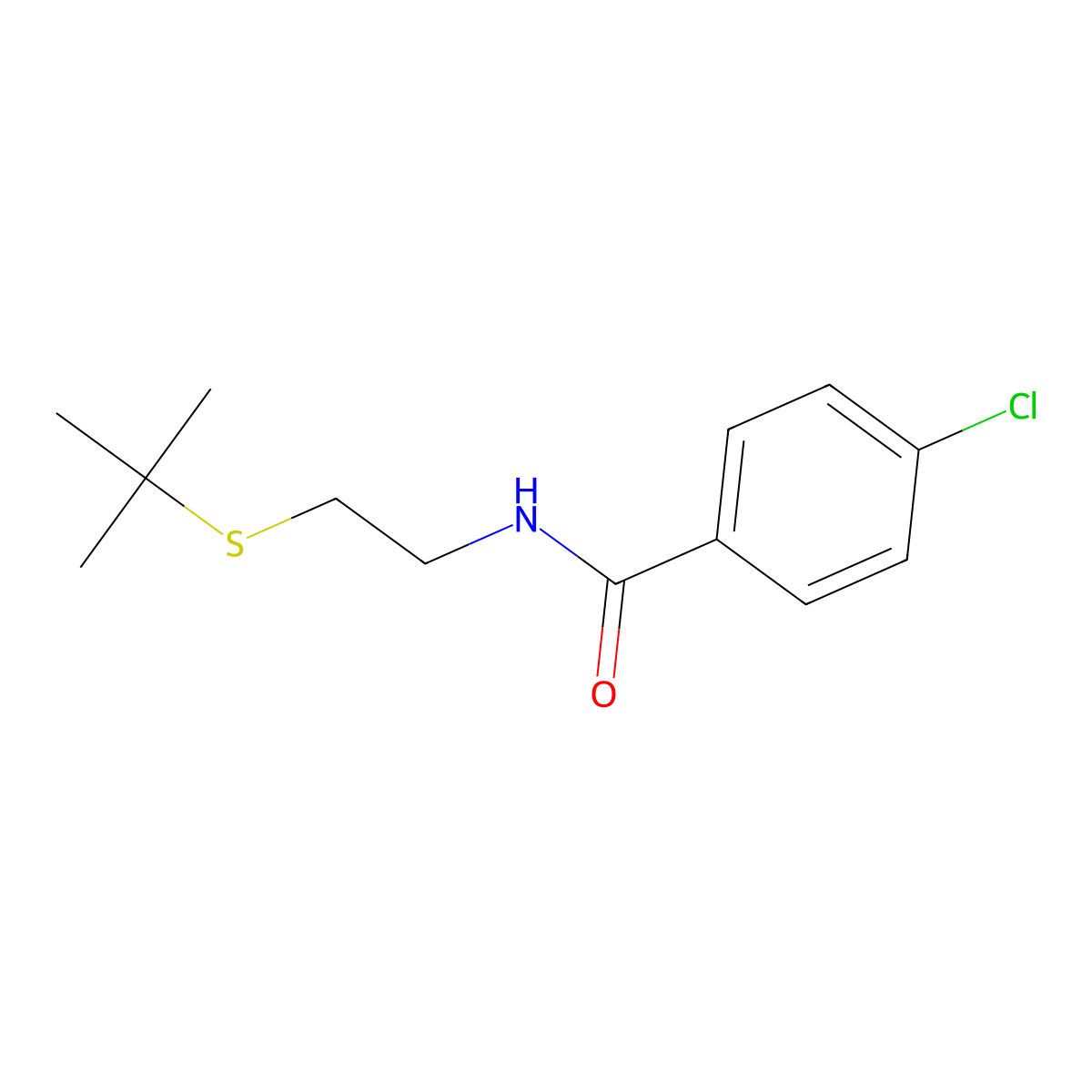 N-[2-(tert-butylsulfanyl)ethyl]-4-chlorobenzamide molecular structure, CAS 432526-77-7