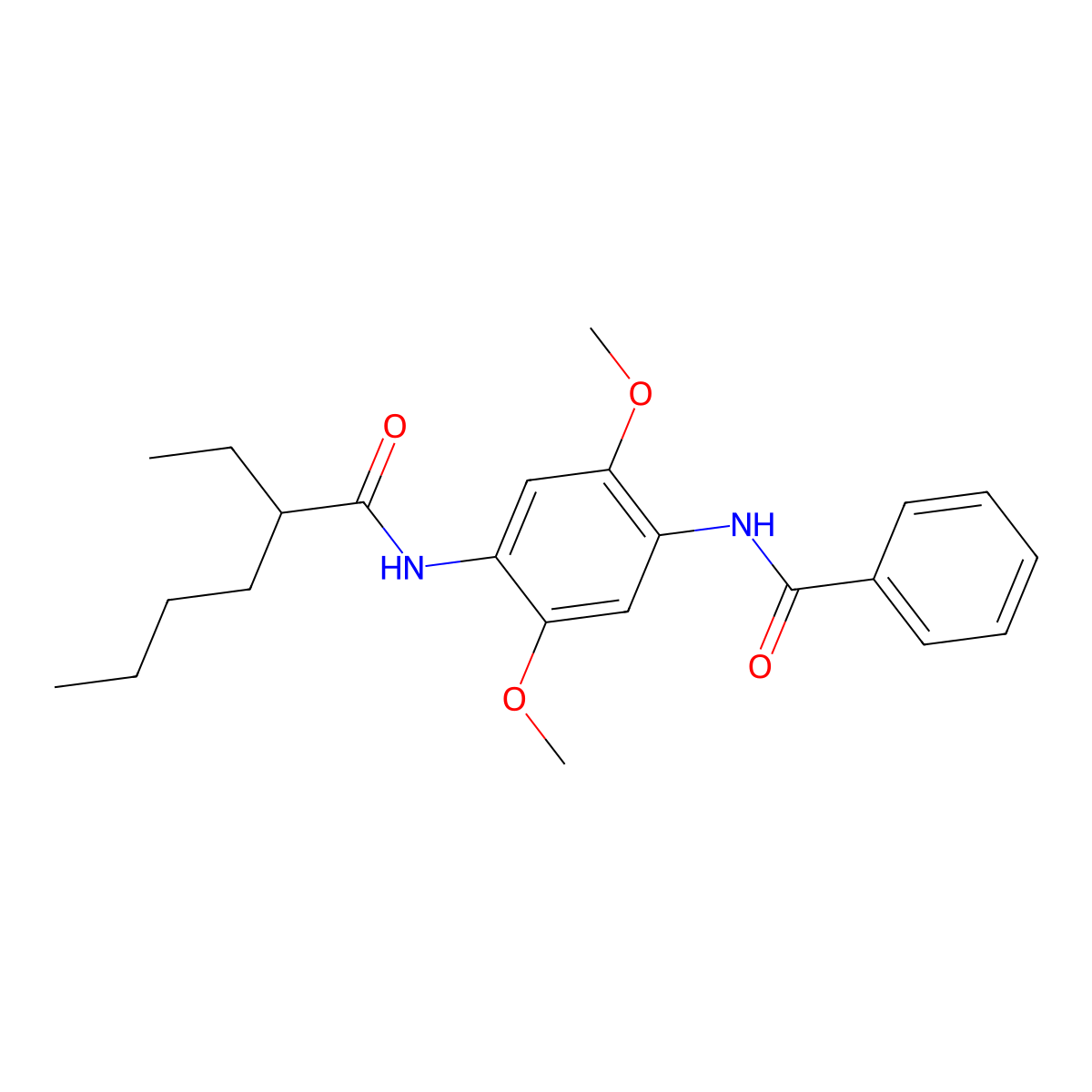N-{4-[(2-ethylhexanoyl)amino]-2,5-dimethoxyphenyl}benzamide molecular structure, CAS 432526-82-4