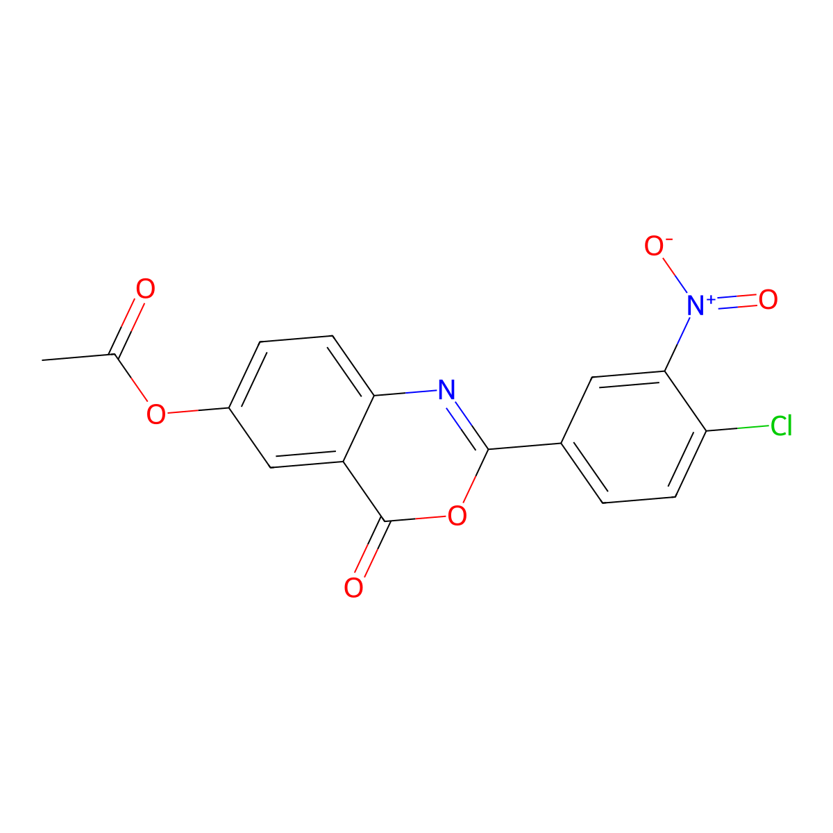 [2-(4-Chloro-3-nitrophenyl)-4-oxo-3,1-benzoxazin-6-yl] acetate molecular structure, CAS 432526-92-6