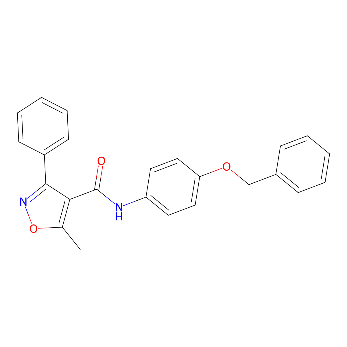 N-[4-(benzyloxy)phenyl]-5-methyl-3-phenyl-1,2-oxazole-4-carboxamide molecular structure, CAS 432527-00-9