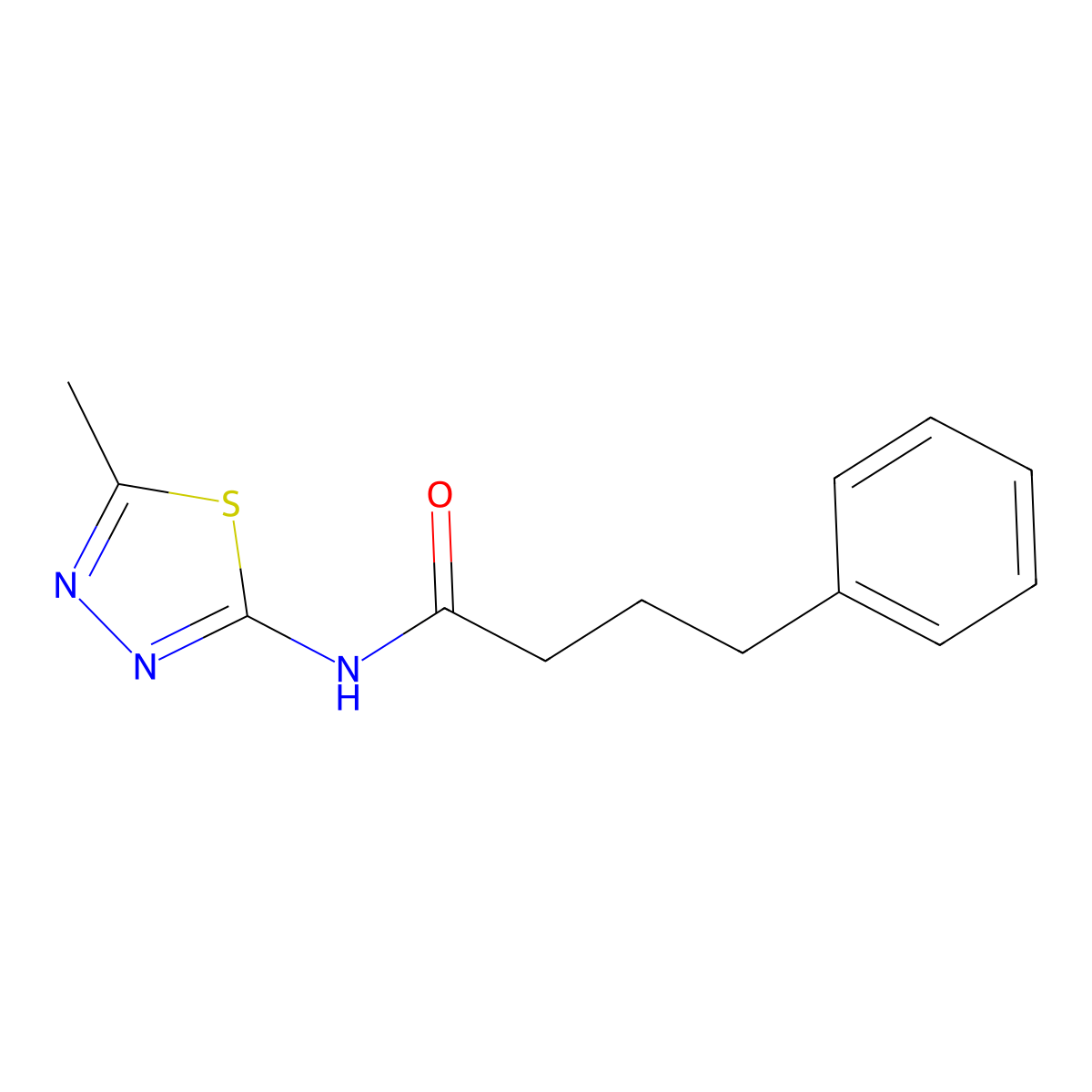 N-(5-methyl-1,3,4-thiadiazol-2-yl)-4-phenylbutanamide molecular structure, CAS 432527-28-1