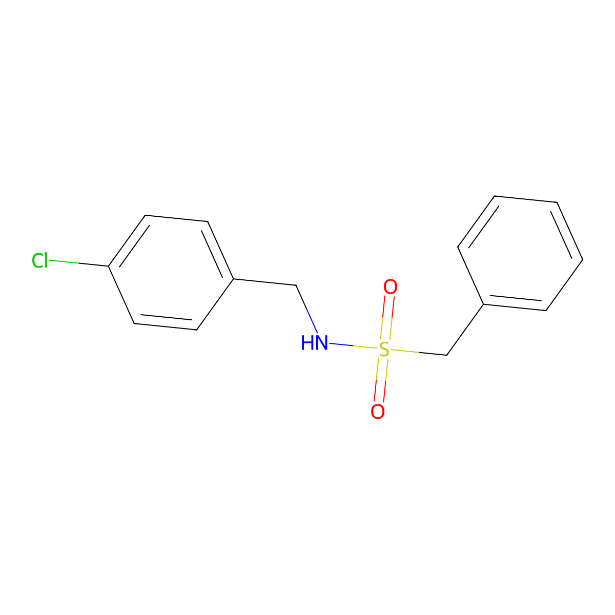 N-[(4-chlorophenyl)methyl]-1-phenylmethanesulfonamide molecular structure, CAS 432527-33-8