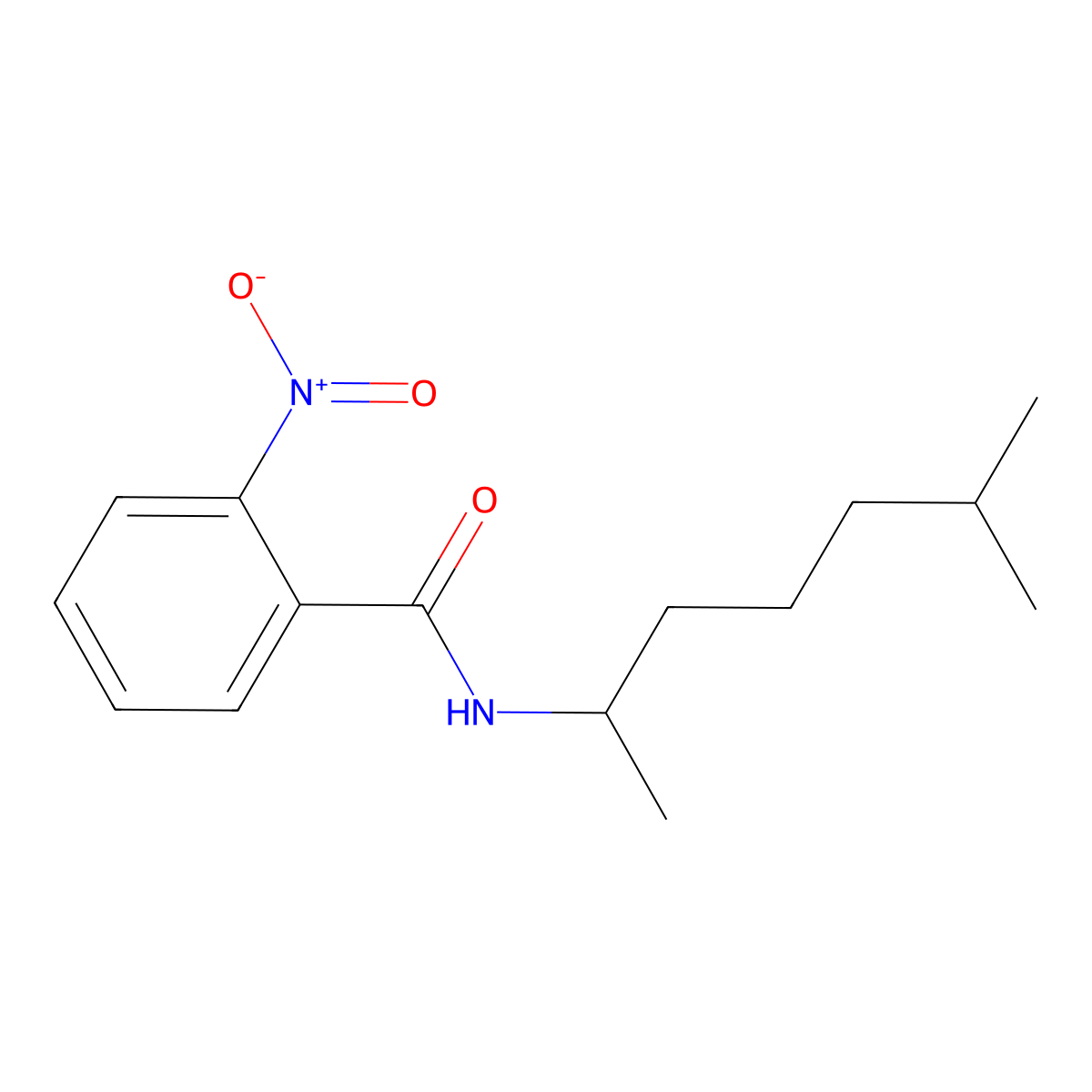 N-(6-methylheptan-2-yl)-2-nitrobenzamide molecular structure, CAS 432527-42-9