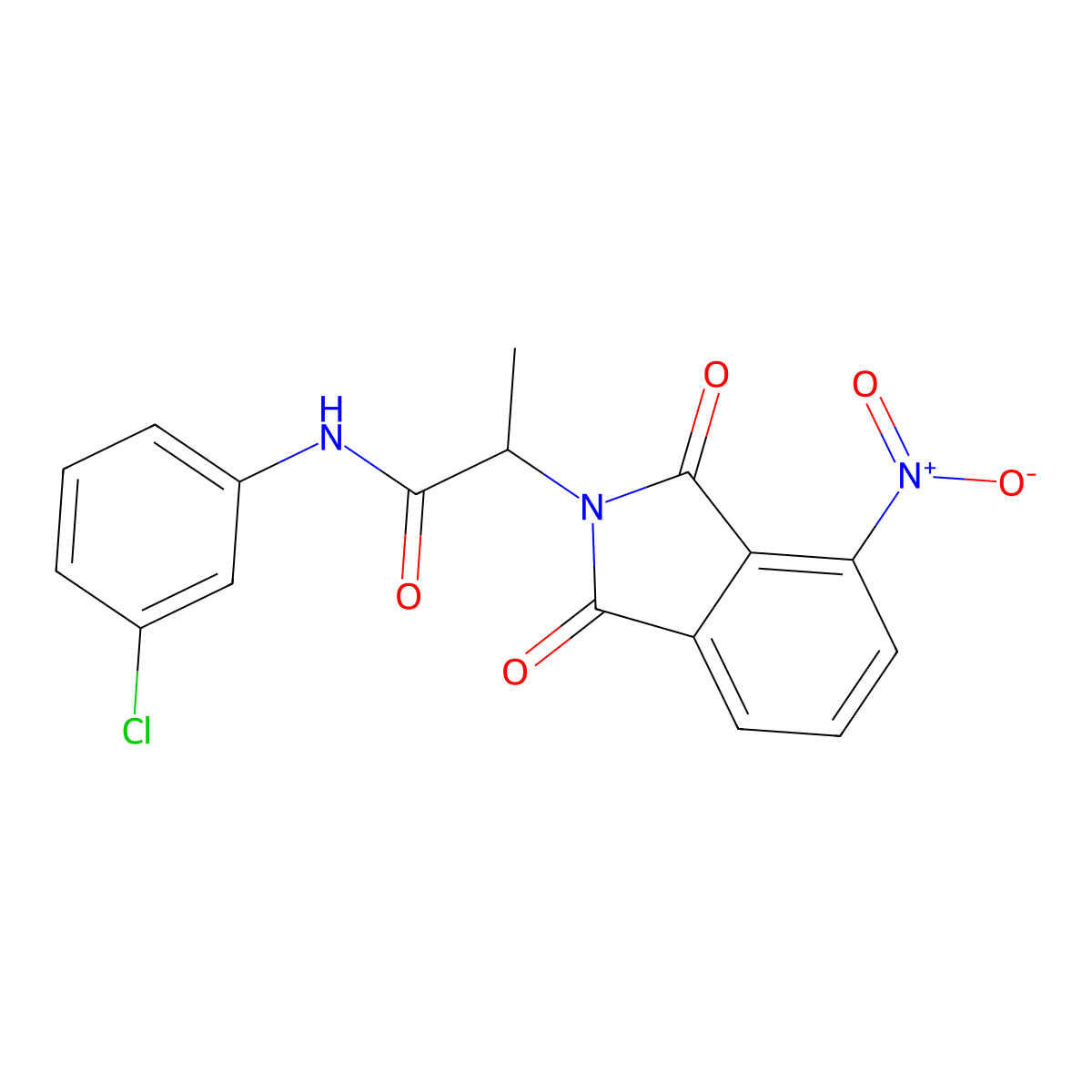 N-(3-chlorophenyl)-2-(4-nitro-1,3-dioxoisoindol-2-yl)propanamide molecular structure, CAS 432527-45-2