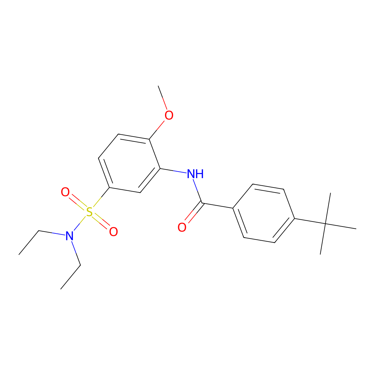 4-tert-butyl-N-[5-(diethylsulfamoyl)-2-methoxyphenyl]benzamide molecular structure, CAS 432527-46-3