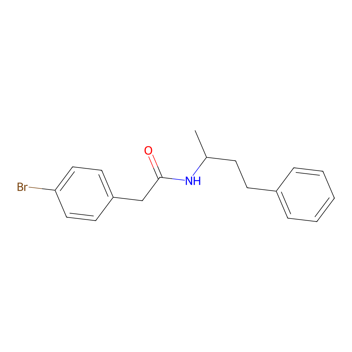 2-(4-bromophenyl)-N-(4-phenylbutan-2-yl)acetamide molecular structure, CAS 432527-57-6