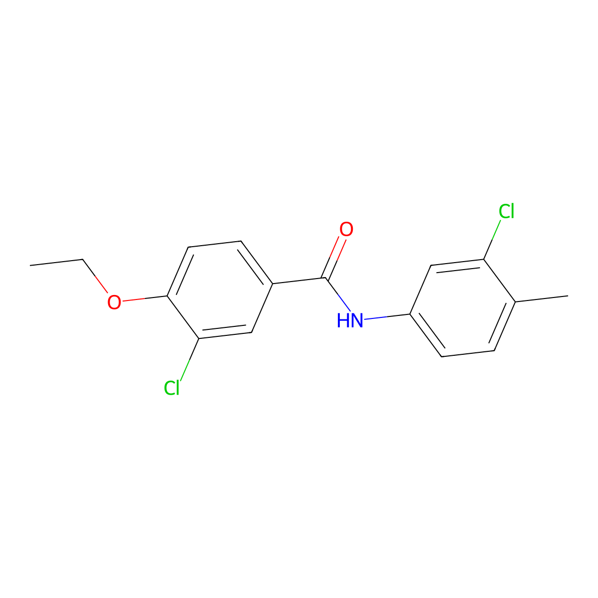 3-chloro-N-(3-chloro-4-methylphenyl)-4-ethoxybenzamide molecular structure, CAS 432527-58-7