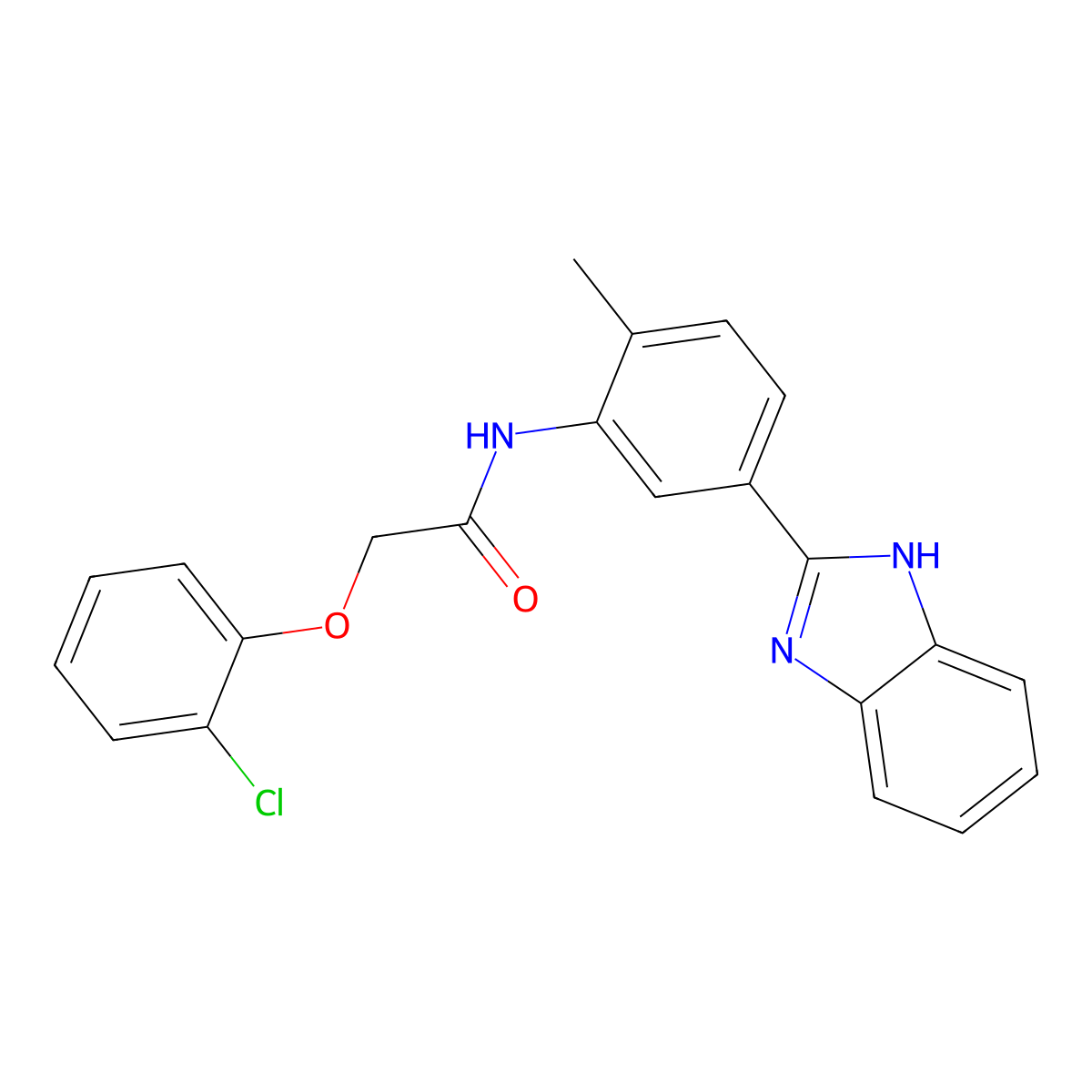 N-[5-(1H-benzimidazol-2-yl)-2-methylphenyl]-2-(2-chlorophenoxy)acetamide molecular structure, CAS 432527-60-1