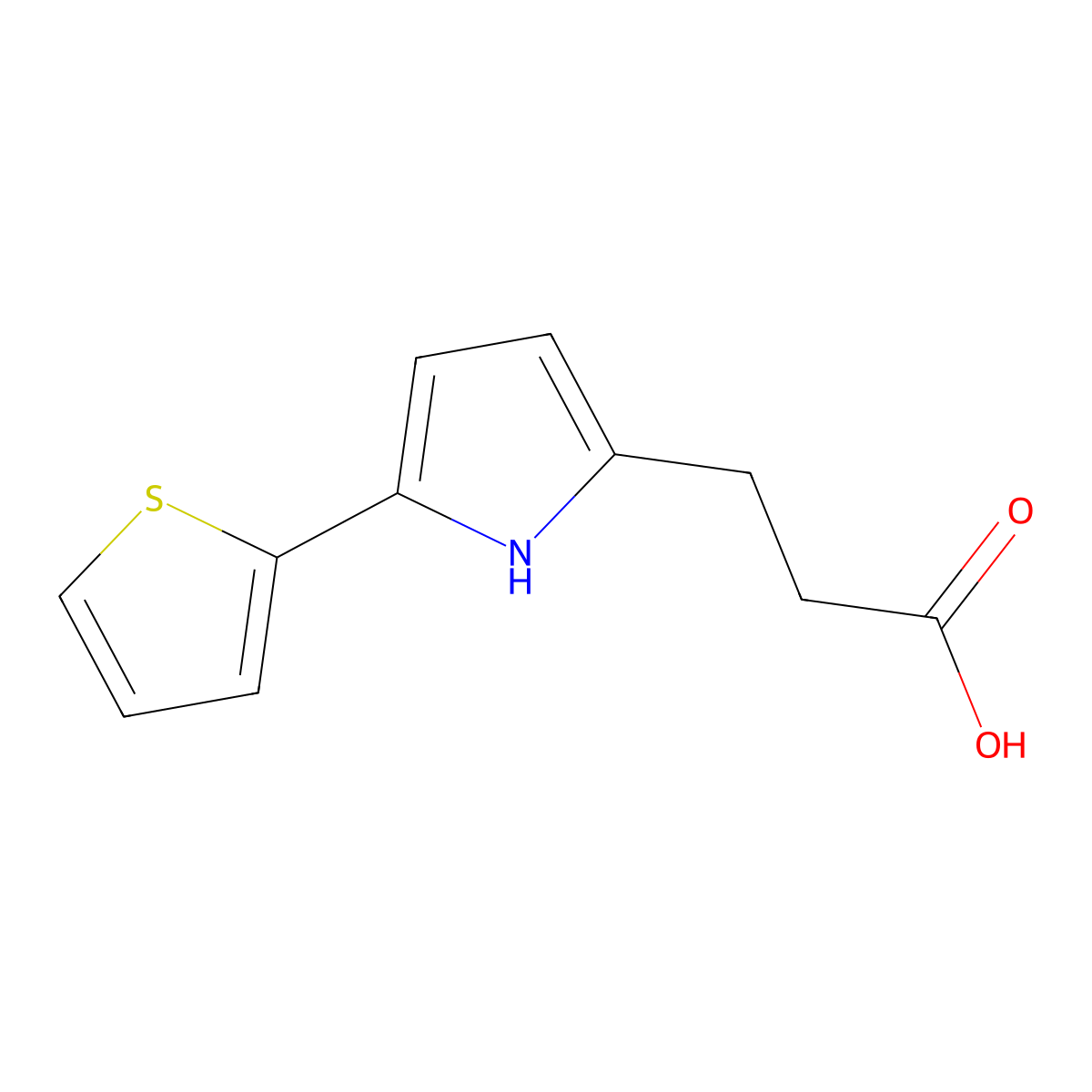 3-(5-Thiophen-2-yl-1H-pyrrol-2-yl)-propionic acid molecular structure, CAS 432527-62-3