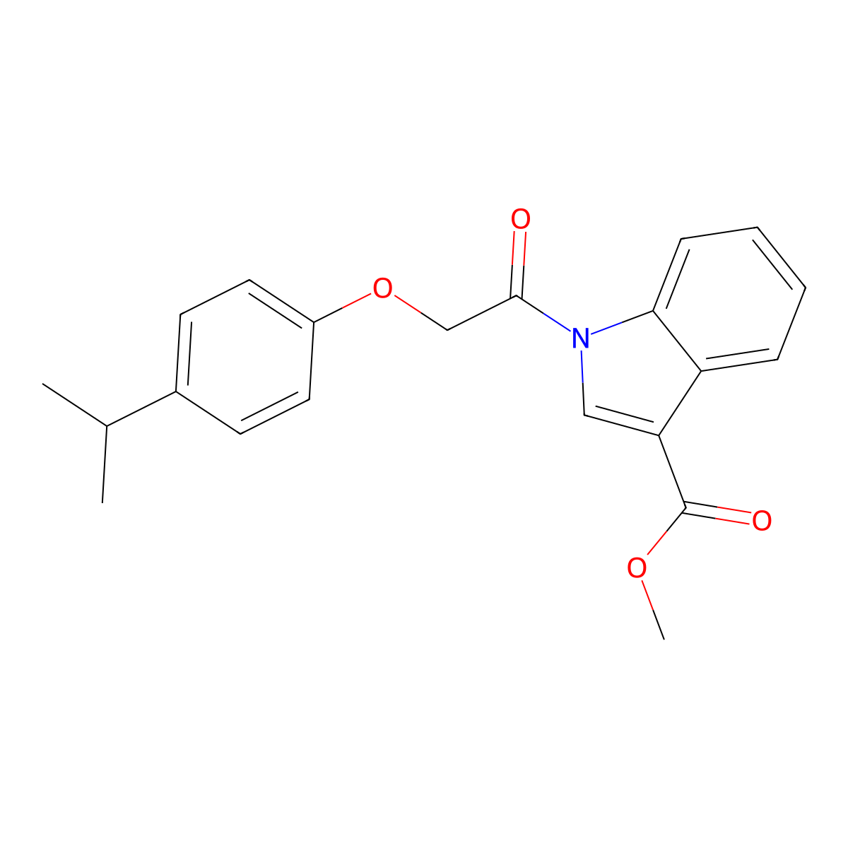 Methyl 1-(2-(4-isopropylphenoxy)acetyl)-1H-indole-3-carboxylate molecular structure, CAS 432527-65-6