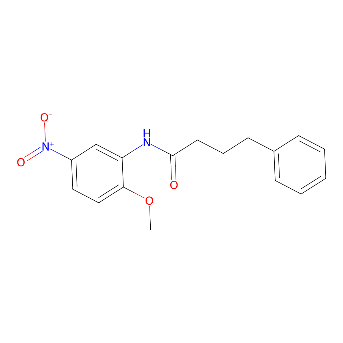 N-(2-methoxy-5-nitrophenyl)-4-phenylbutanamide molecular structure, CAS 432527-66-7
