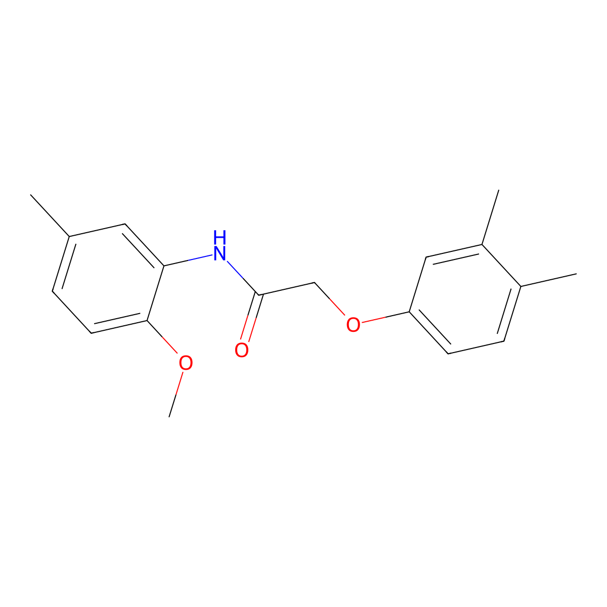 2-(3,4-dimethylphenoxy)-N-(2-methoxy-5-methylphenyl)acetamide molecular structure, CAS 432527-70-3