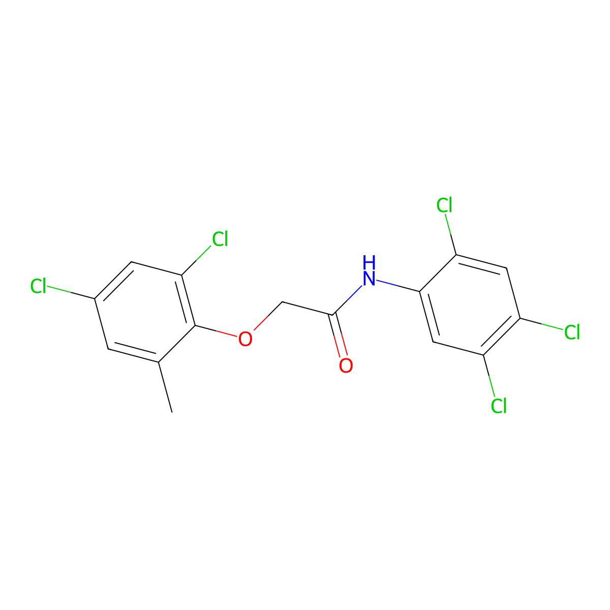 2-(2,4-dichloro-6-methylphenoxy)-N-(2,4,5-trichlorophenyl)acetamide molecular structure, CAS 432527-75-8