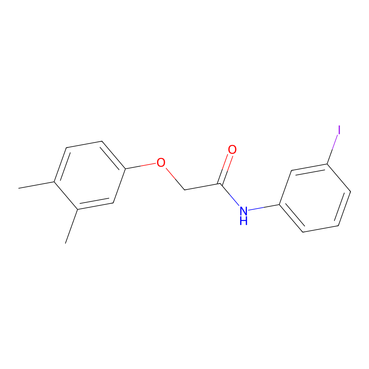 2-(3,4-dimethylphenoxy)-N-(3-iodophenyl)acetamide molecular structure, CAS 432527-77-0