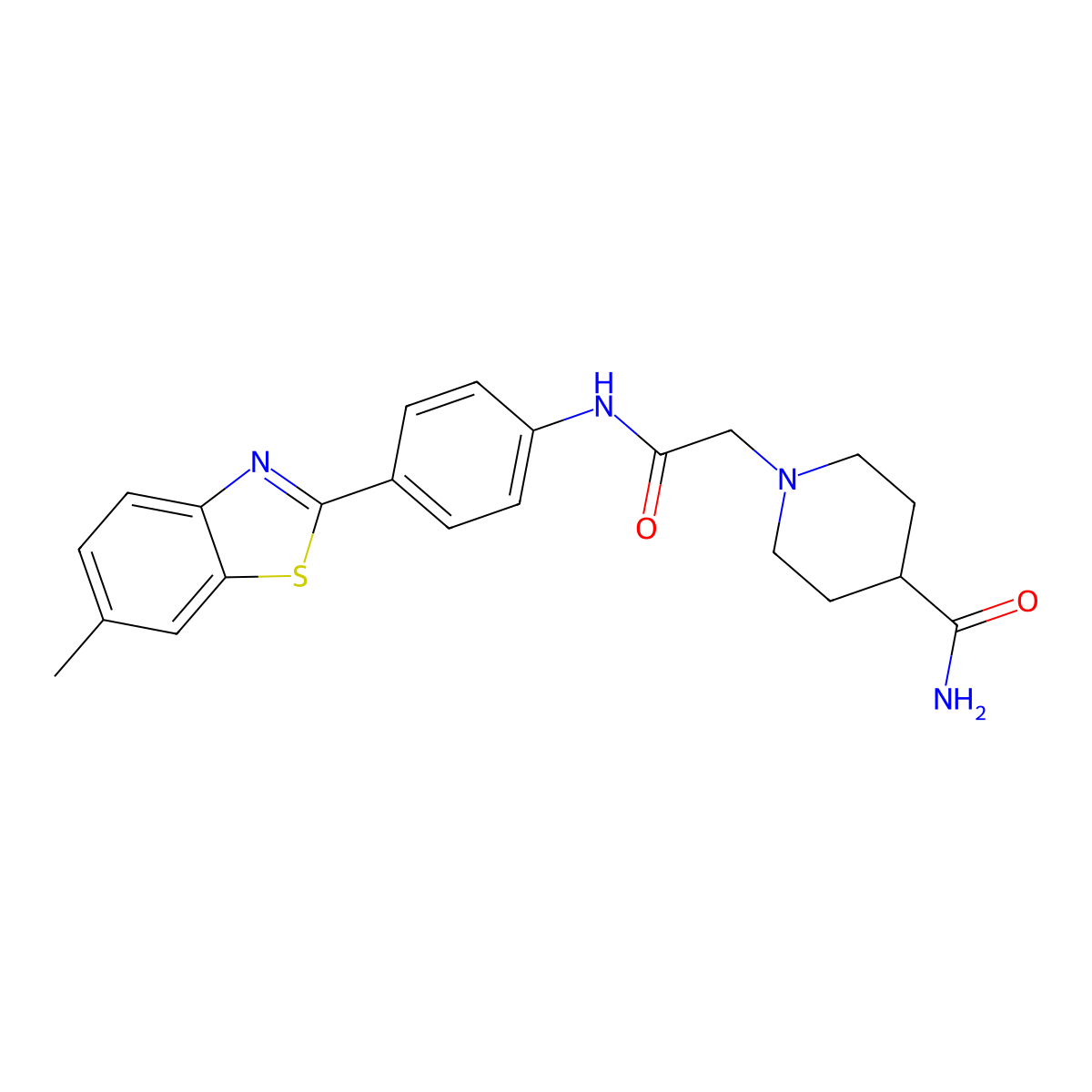 1-[2-[4-(6-Methyl-1,3-benzothiazol-2-yl)anilino]-2-oxoethyl]piperidine-4-carboxamide molecular structure, CAS 432527-80-5
