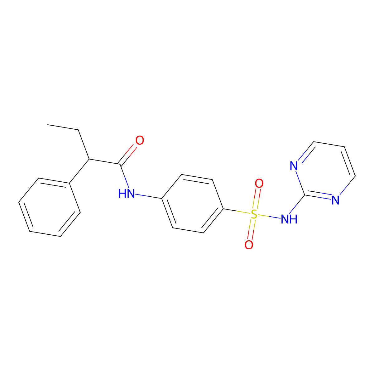 2-phenyl-N-[4-(pyrimidin-2-ylsulfamoyl)phenyl]butanamide molecular structure, CAS 432527-94-1