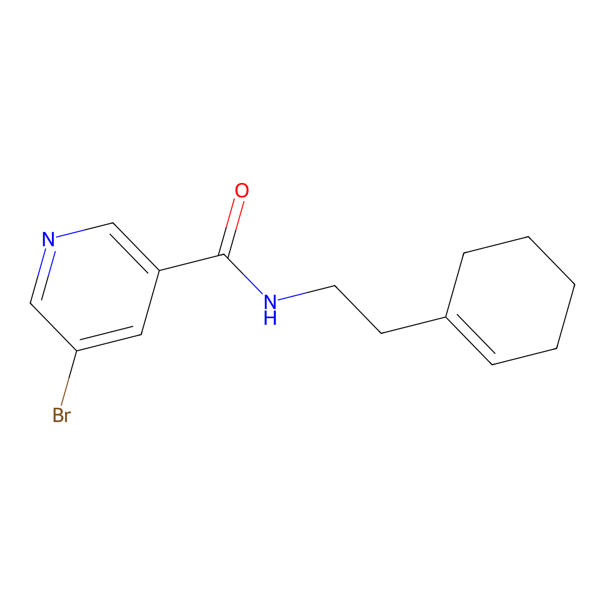 5-bromo-N-[2-(cyclohexen-1-yl)ethyl]pyridine-3-carboxamide molecular structure, CAS 432528-00-2