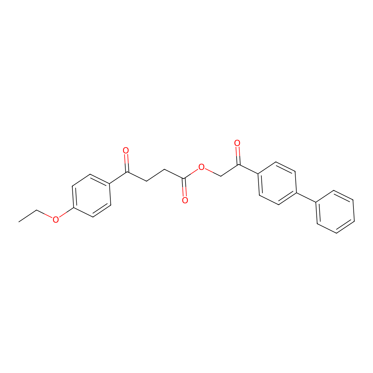 2-(Biphenyl-4-yl)-2-oxoethyl 4-(4-ethoxyphenyl)-4-oxobutanoate molecular structure, CAS 432528-07-9