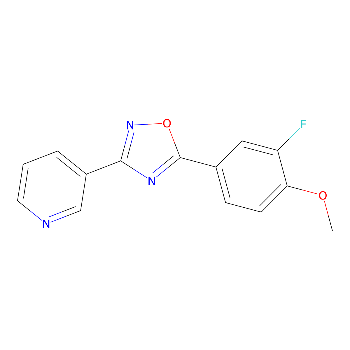 3-[5-(3-Fluoro-4-methoxyphenyl)-1,2,4-oxadiazol-3-yl]pyridine molecular structure, CAS 432528-40-0
