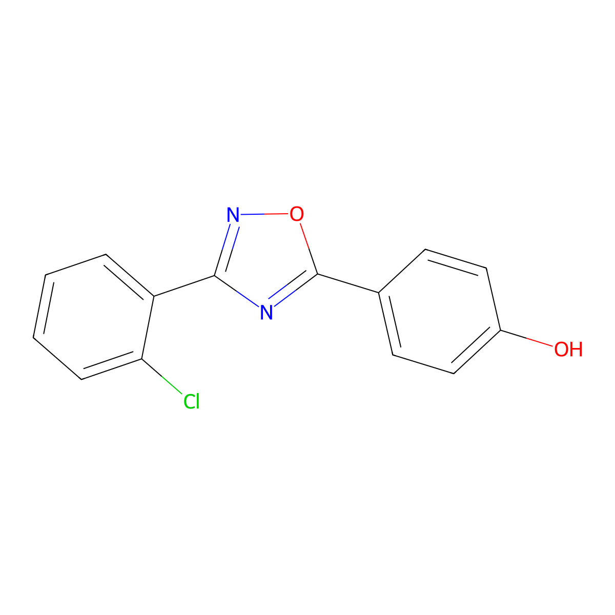 4-[3-(2-Chlorophenyl)-1,2,4-oxadiazol-5-yl]phenol molecular structure, CAS 432528-70-6