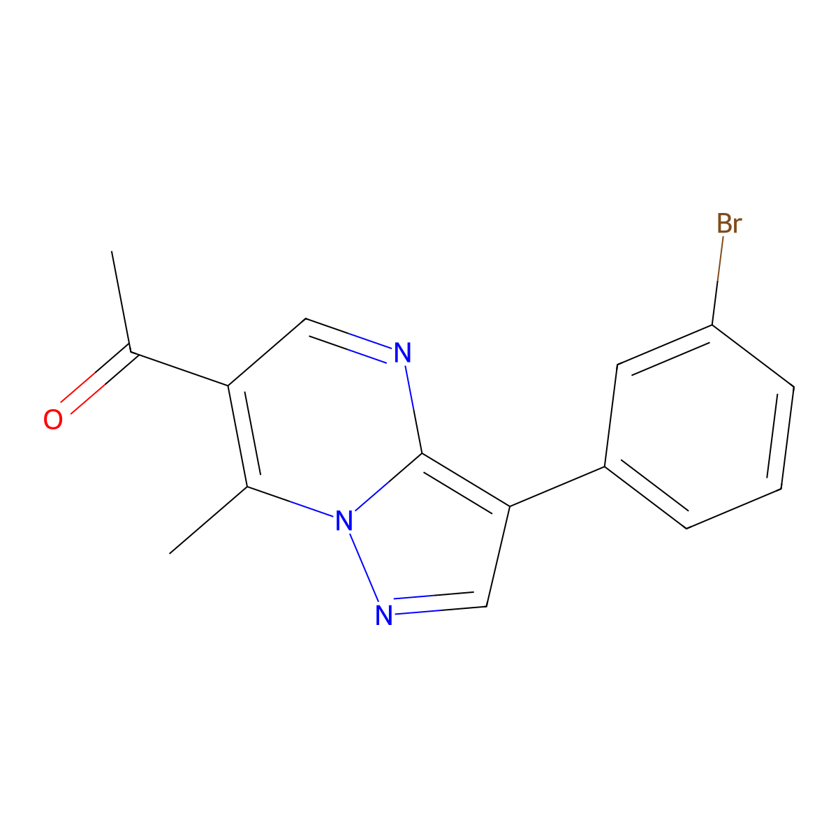 1-[3-(3-Bromophenyl)-7-methylpyrazolo[1,5-a]pyrimidin-6-yl]ethanone molecular structure, CAS 432528-86-4