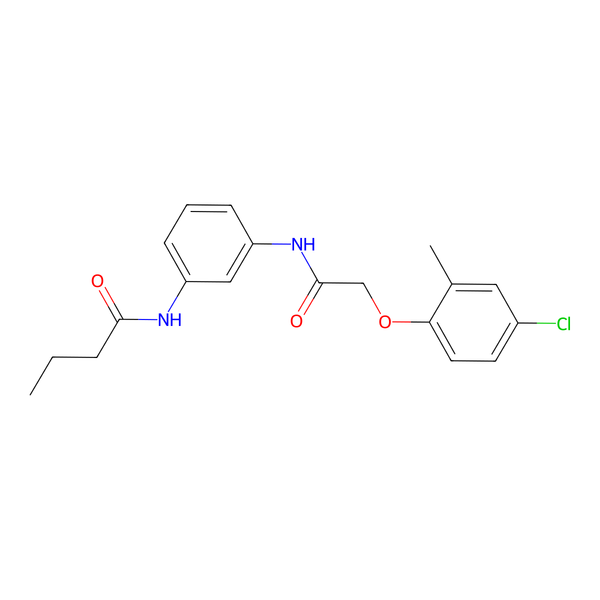 N-(3-{[(4-chloro-2-methylphenoxy)acetyl]amino}phenyl)butanamide molecular structure, CAS 432528-95-5