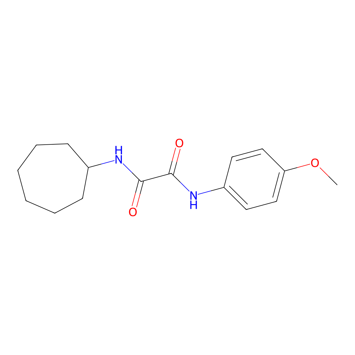N1-cycloheptyl-N2-(4-methoxyphenyl)oxalamide molecular structure, CAS 432529-02-7