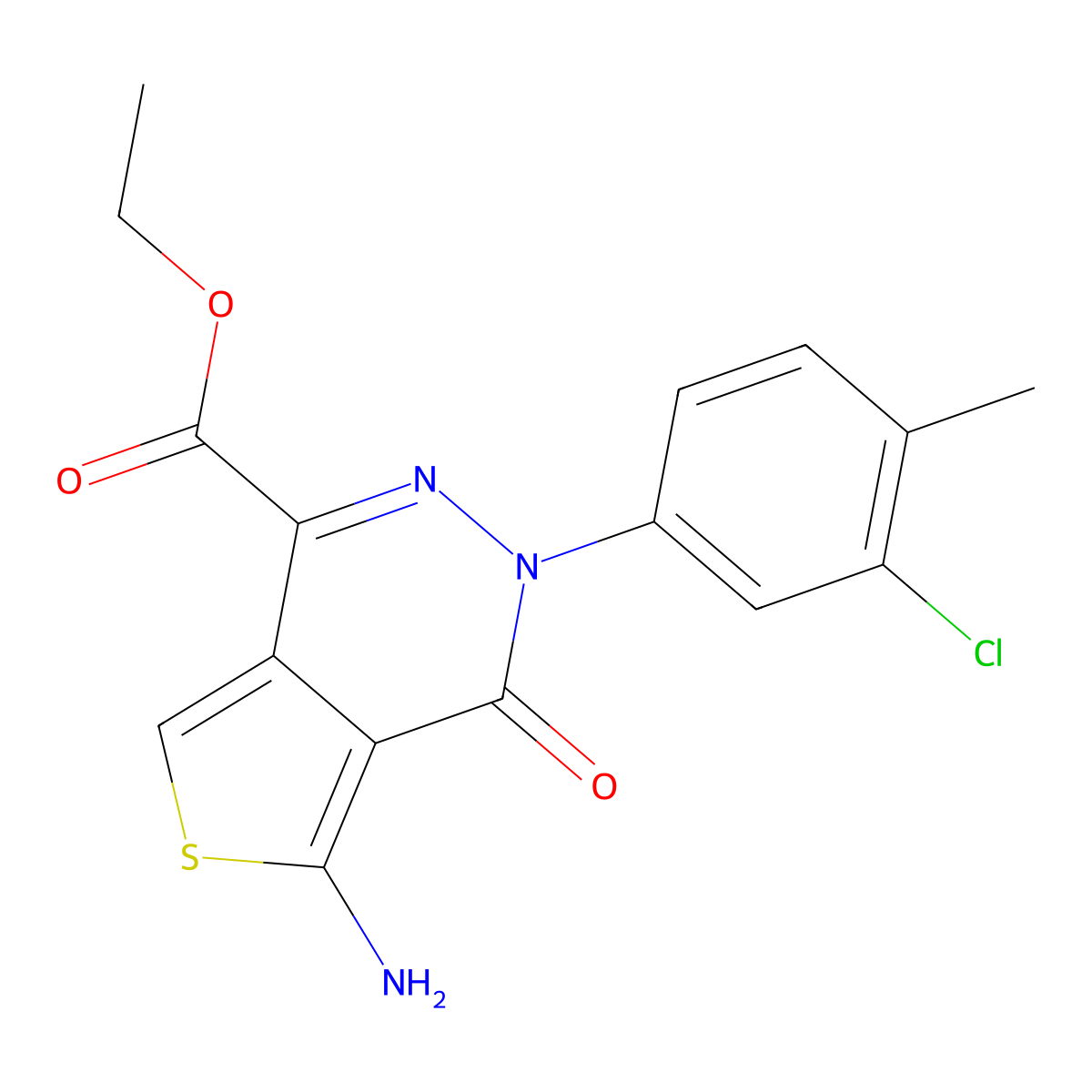 Ethyl 5-amino-3-(3-chloro-4-methylphenyl)-4-oxo-3,4-dihydrothieno[3,4-d]pyridazine-1-carboxylate molecular structure, CAS 432529-03-8