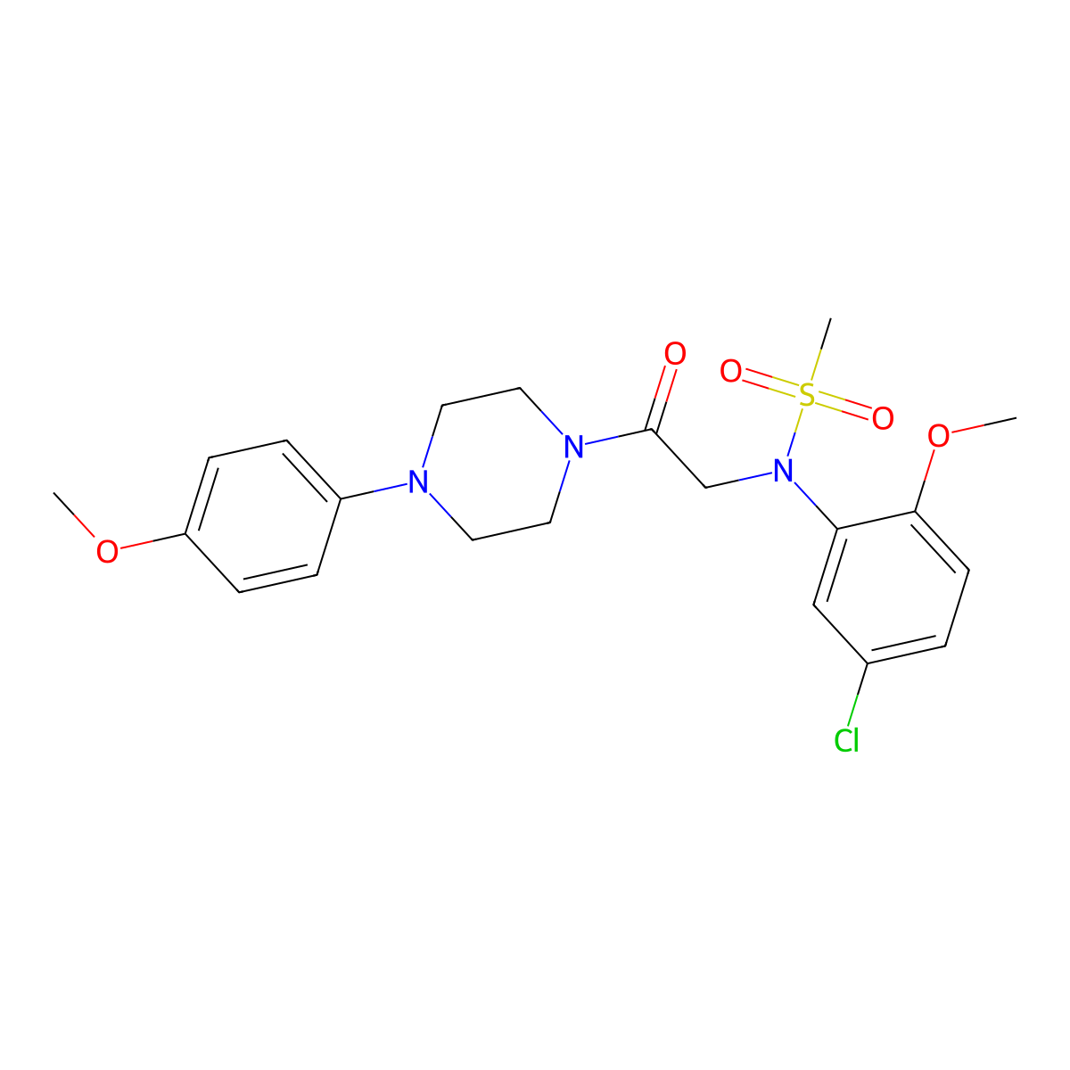 N-(5-chloro-2-methoxyphenyl)-N-{2-[4-(4-methoxyphenyl)piperazin-1-yl]-2-oxoethyl}methanesulfonamide molecular structure, CAS 432529-21-0