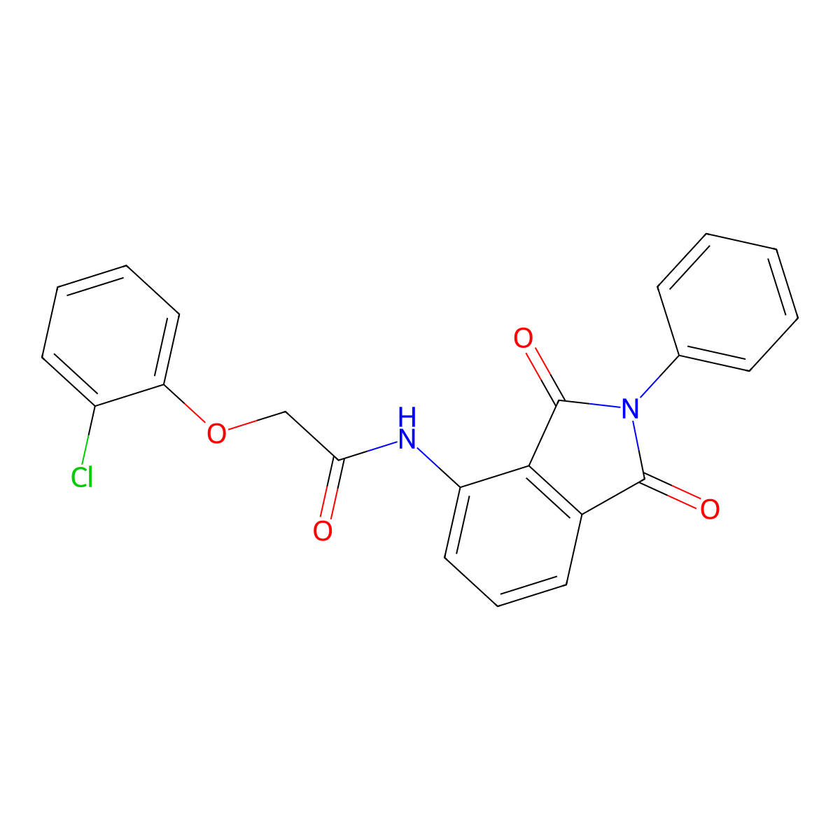 2-(2-chlorophenoxy)-N-(1,3-dioxo-2-phenylisoindol-4-yl)acetamide molecular structure, CAS 432529-25-4