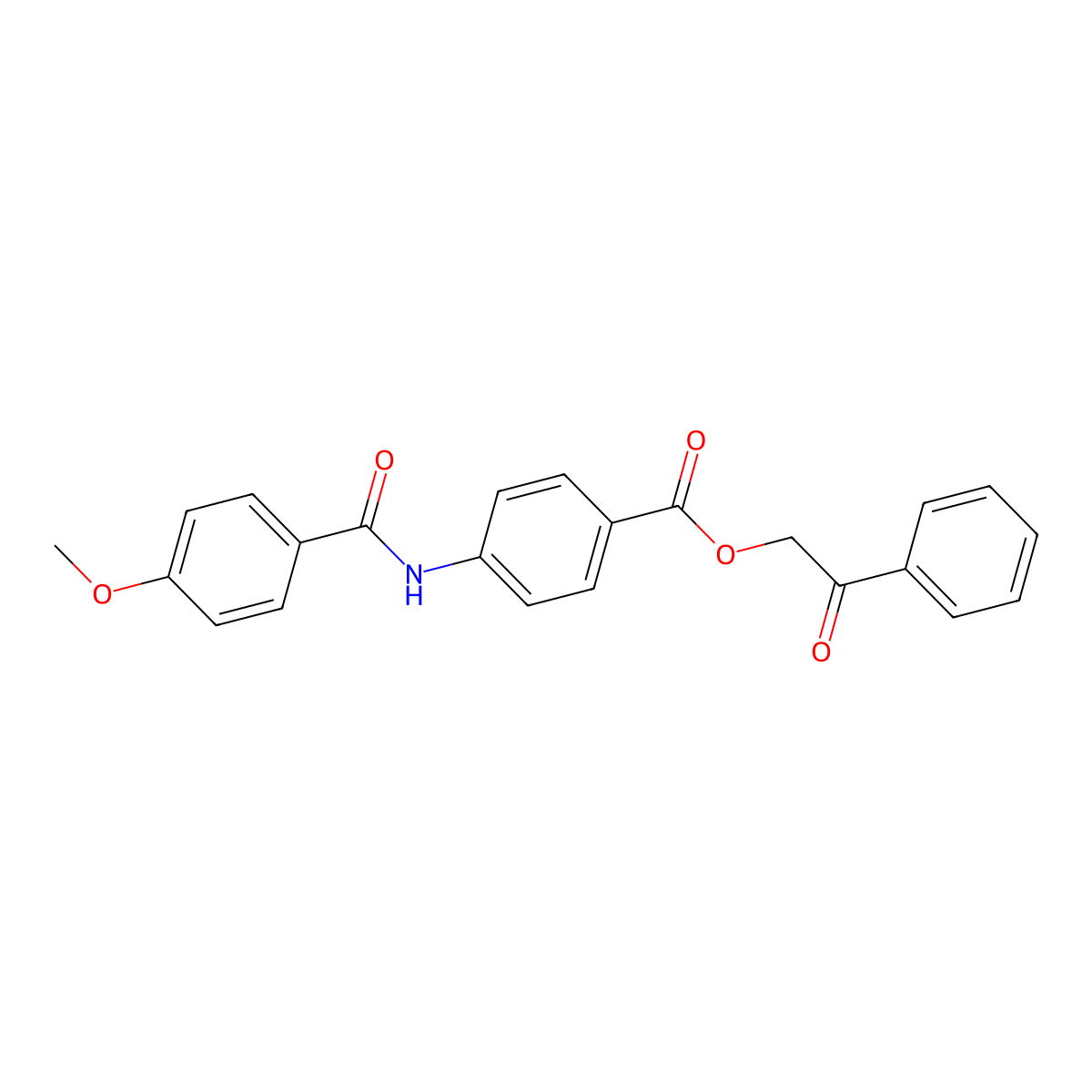 2-Oxo-2-phenylethyl 4-[(4-methoxybenzoyl)amino]benzoate molecular structure, CAS 432529-36-7