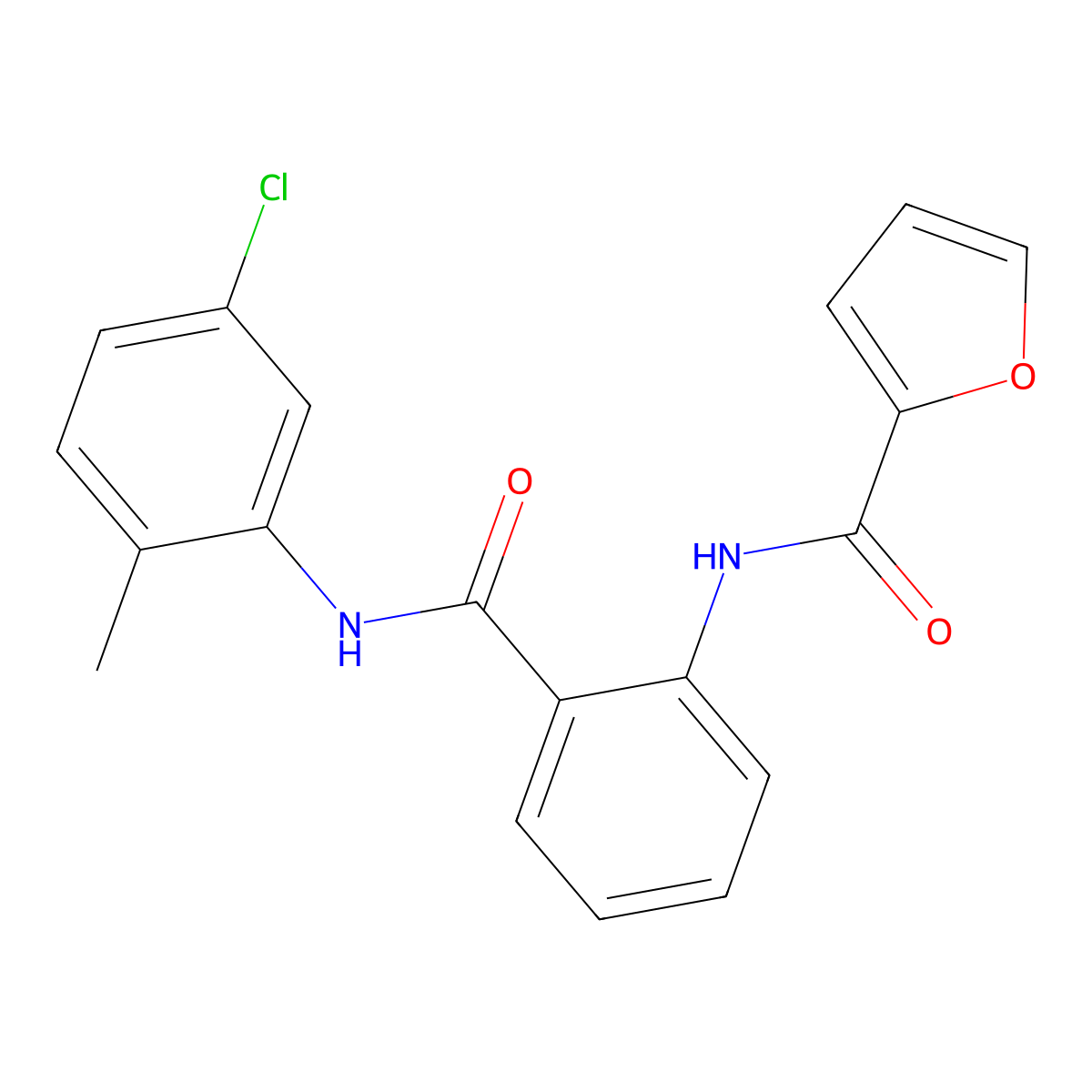 N-[2-[(5-chloro-2-methylphenyl)carbamoyl]phenyl]furan-2-carboxamide molecular structure, CAS 432529-58-3