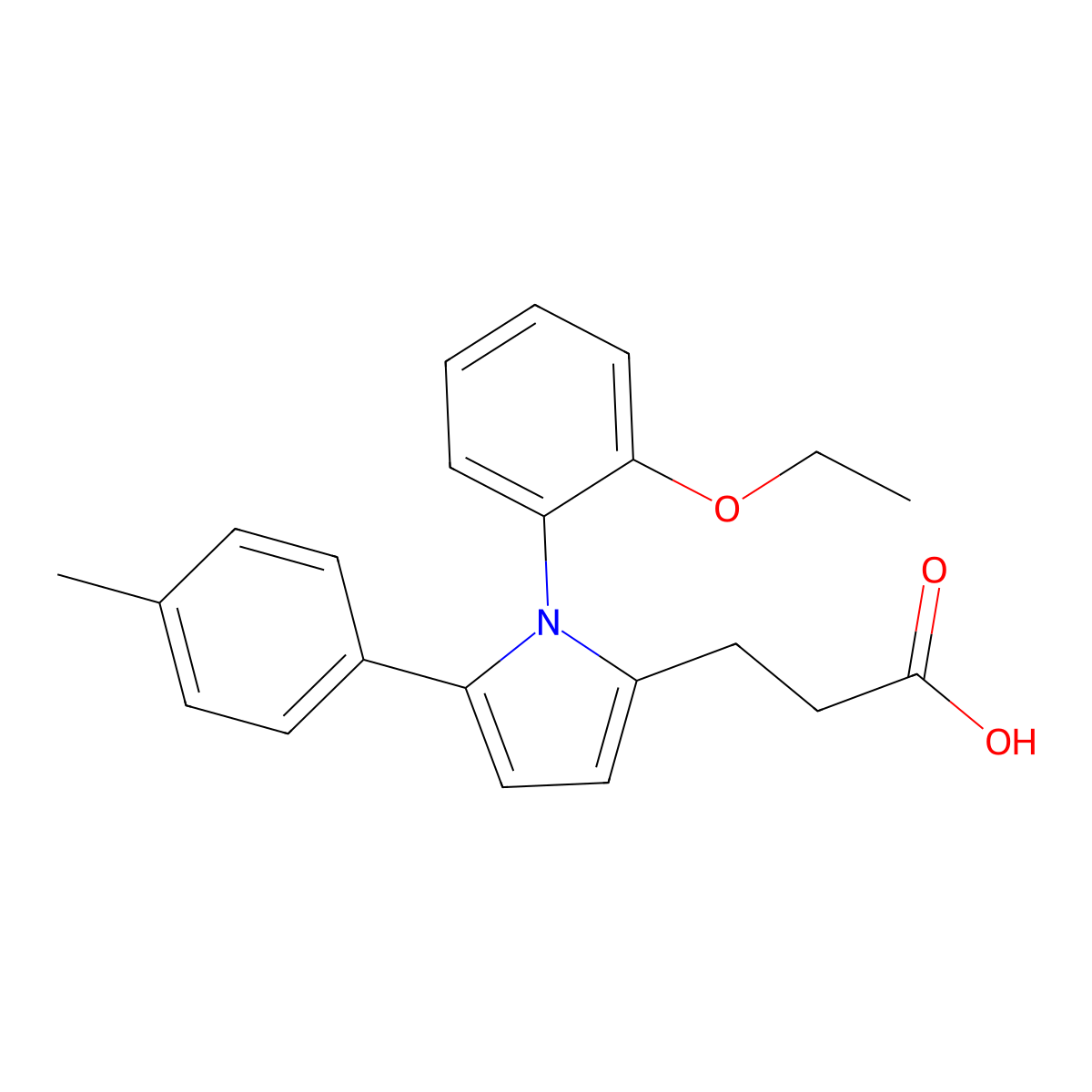 3-[1-(2-ethoxyphenyl)-5-(4-methylphenyl)-1H-pyrrol-2-yl]propanoic acid molecular structure, CAS 432529-64-1