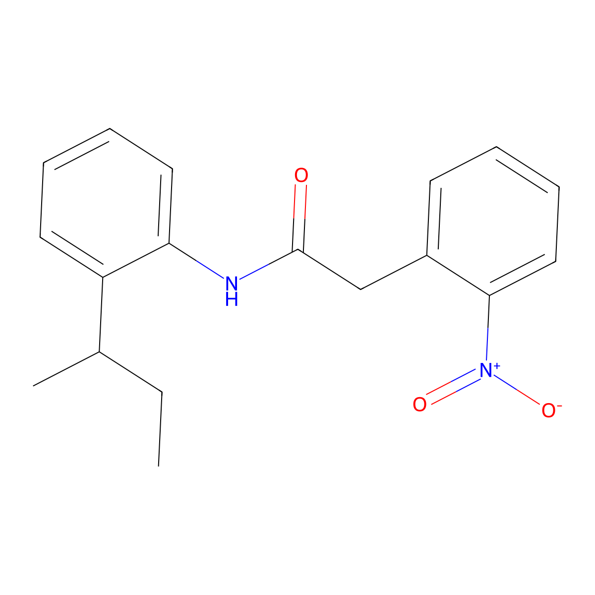N-[2-(butan-2-yl)phenyl]-2-(2-nitrophenyl)acetamide molecular structure, CAS 432529-76-5