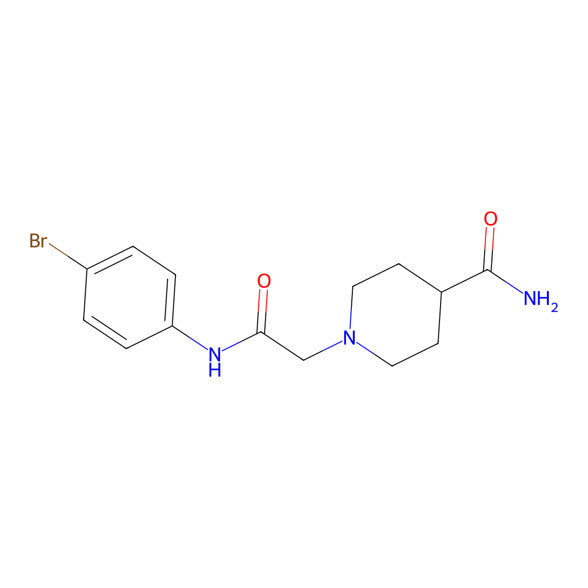 1-[2-(4-Bromoanilino)-2-oxoethyl]piperidine-4-carboxamide molecular structure, CAS 432529-82-3