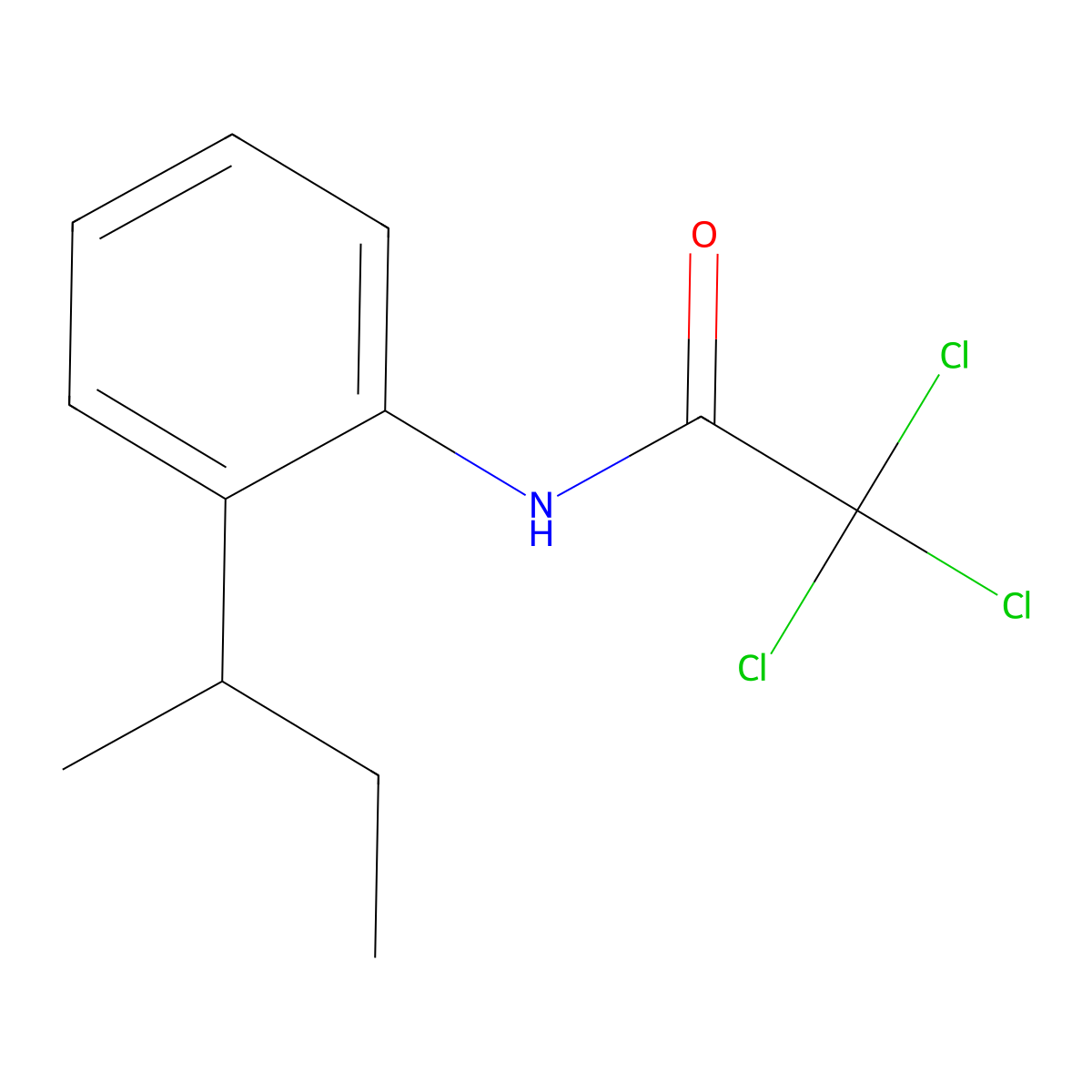 N-(2-butan-2-ylphenyl)-2,2,2-trichloroacetamide molecular structure, CAS 432529-98-1